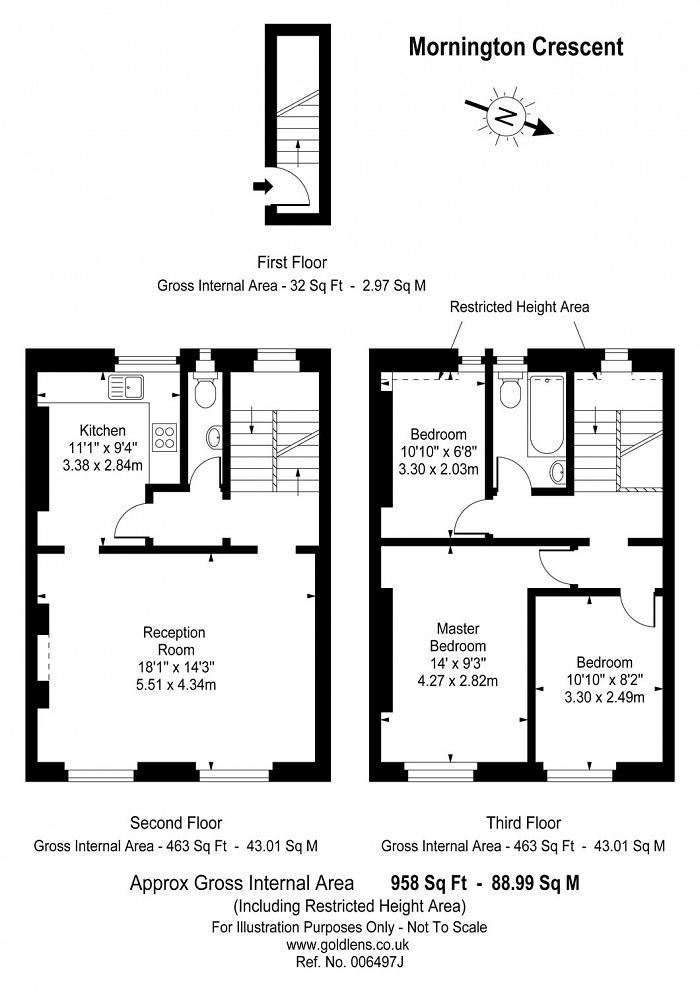 Flat E, 14, Mornington Crescent, London floorplan
