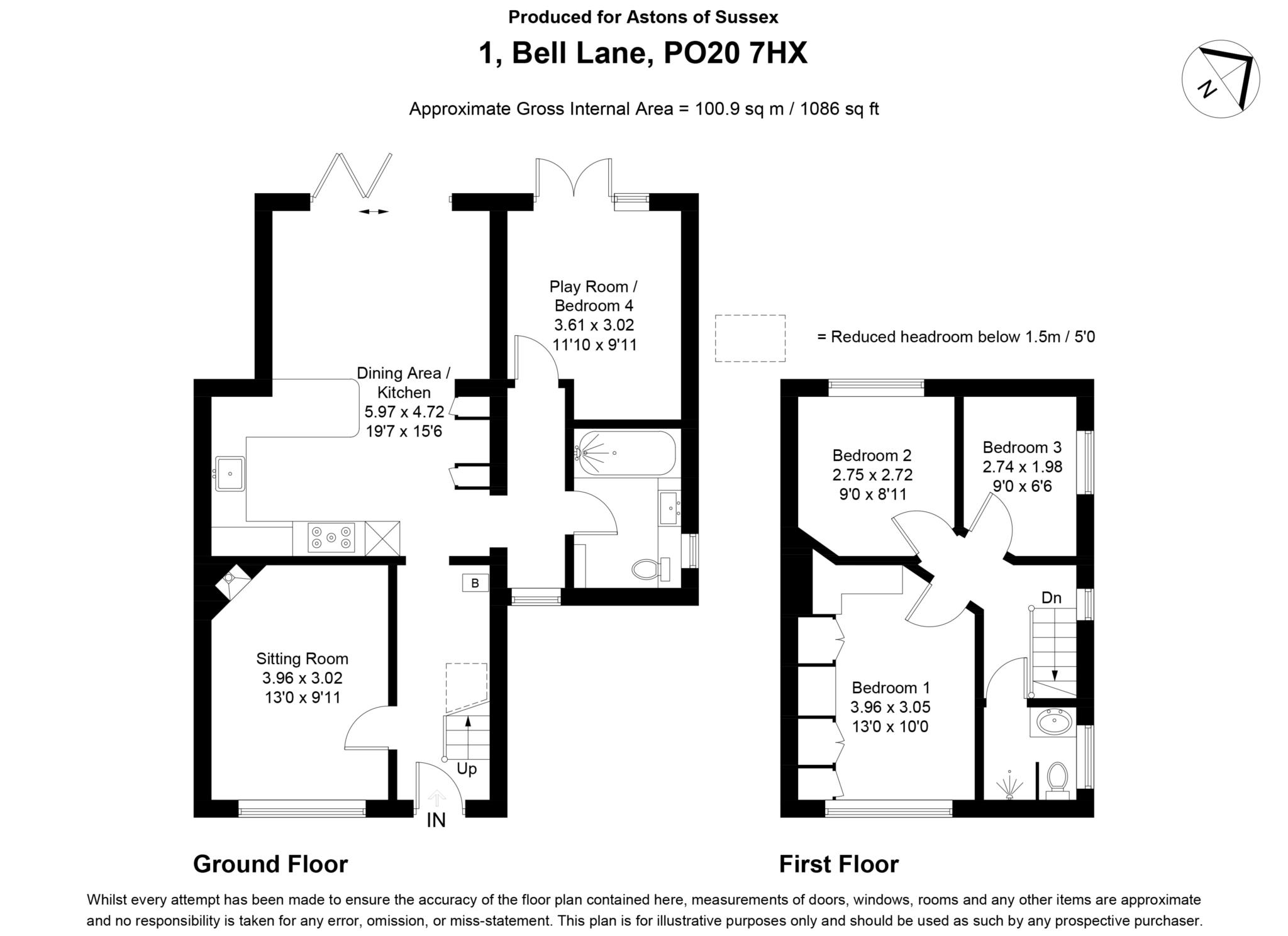 1, Bell Lane, Chichester floorplan