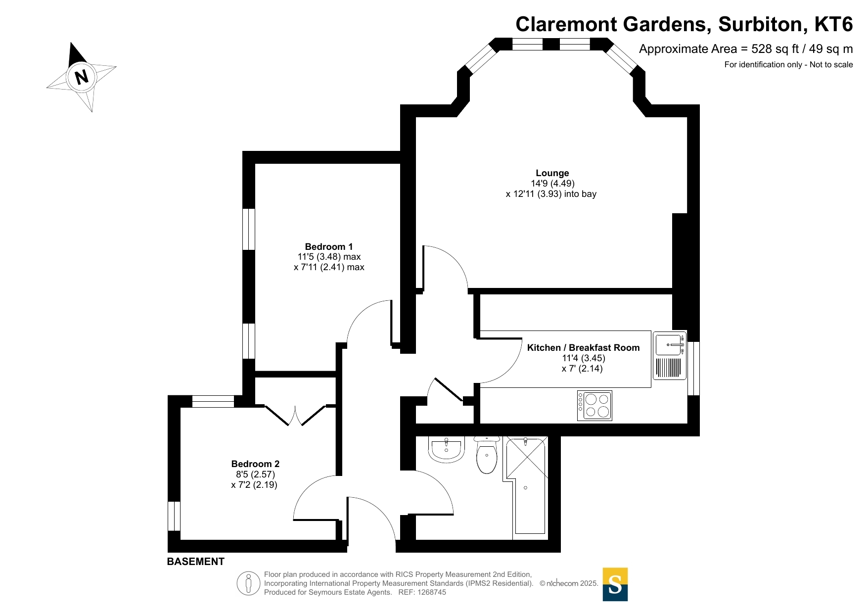 Flat 1, 4, Claremont Gardens, Surbiton floorplan