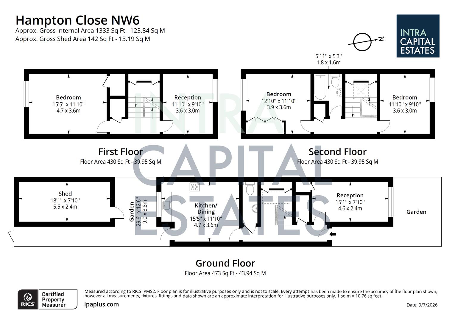 7, Hampton Close, London floorplan