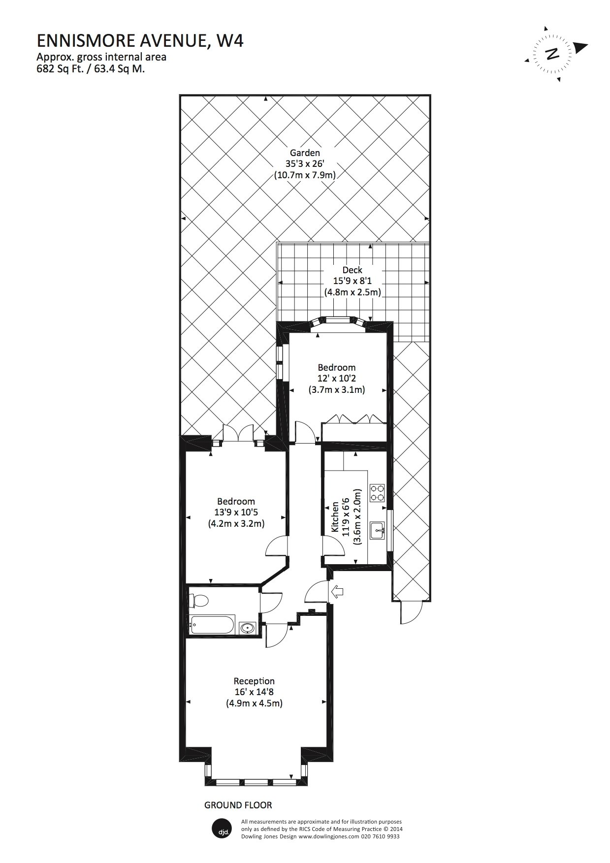 2 Bedrooms Flat to rent in Ennismore Avenue, London W4