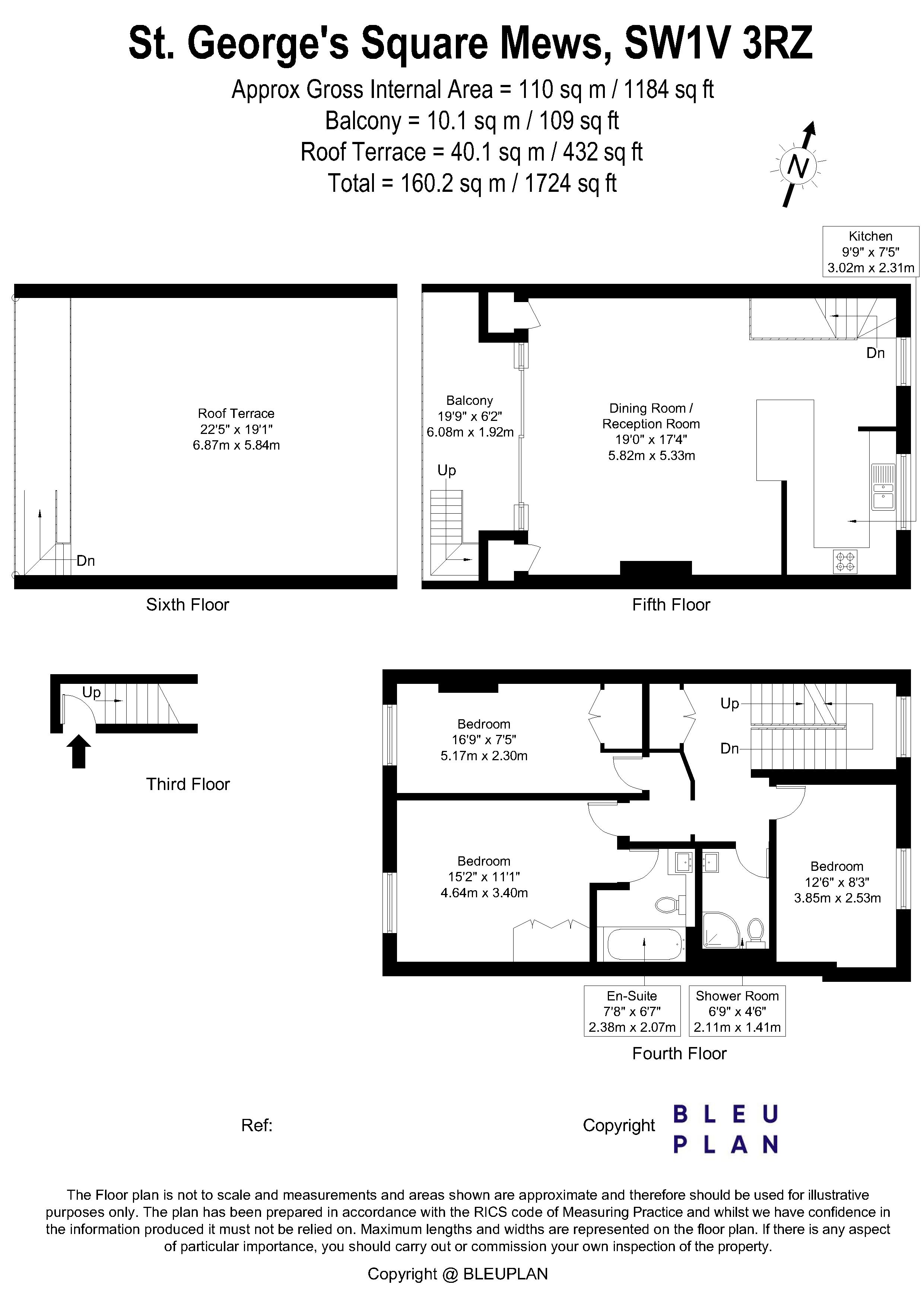Flat F, 103, St. Georges Square, London floorplan