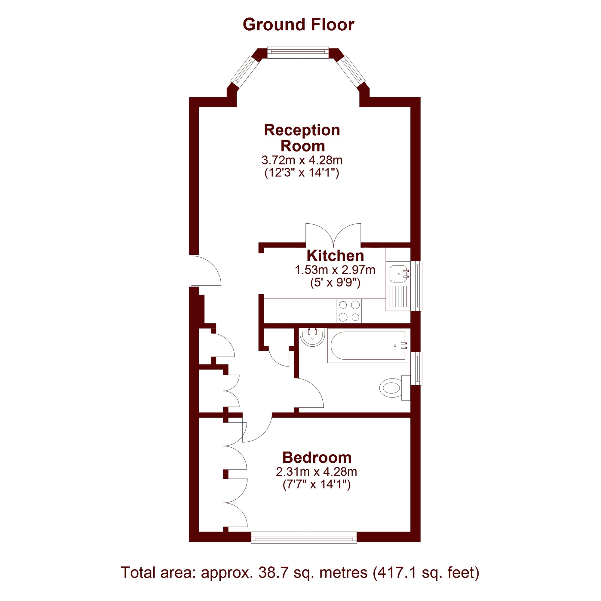 Flat 2, 12, Darlaston Road, London floorplan