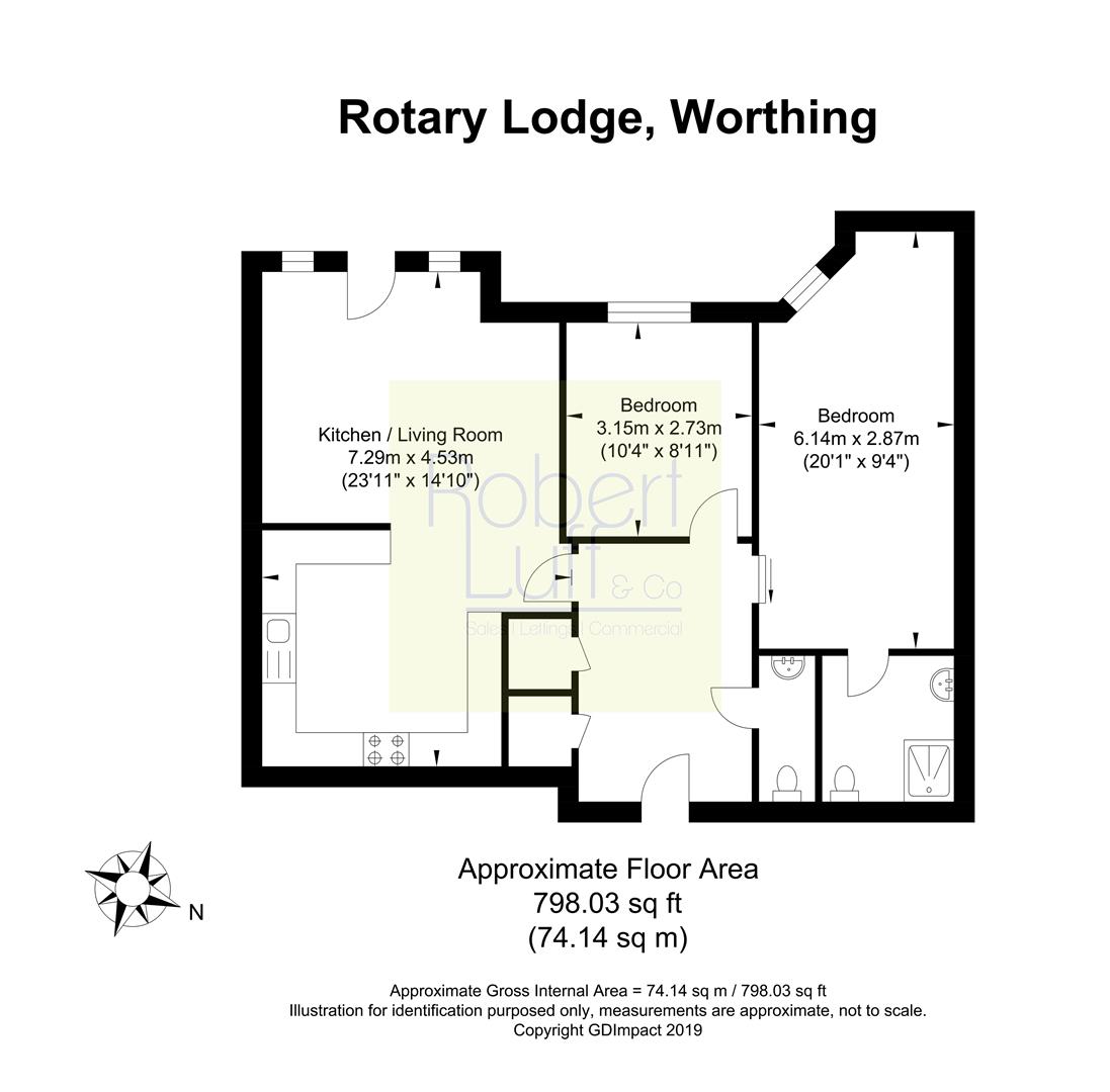 2 Bedrooms Flat for sale in Rotary Lodge, St. Botolphs Road, Worthing BN11