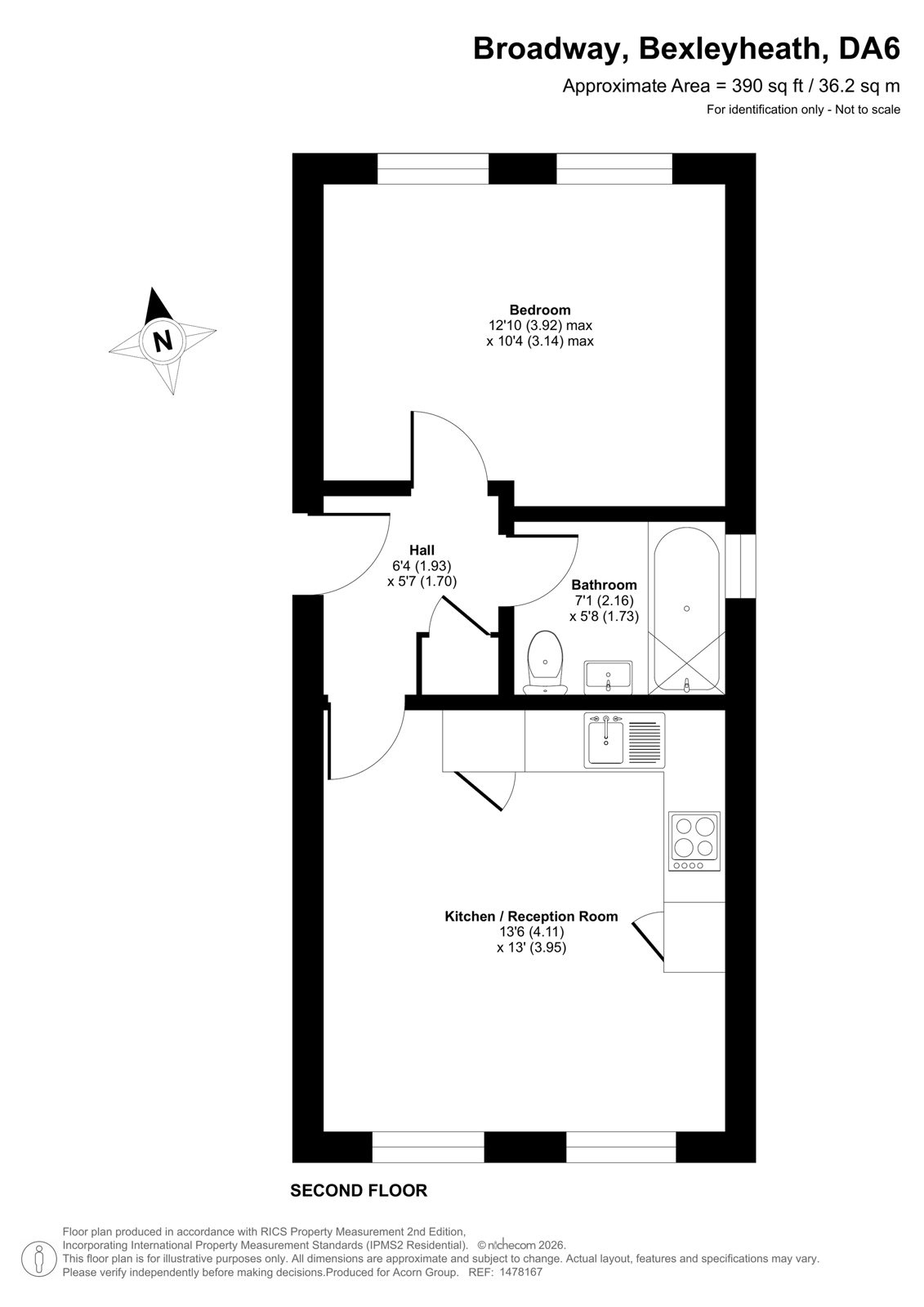 Flat 8 Ellesdon House,, 302 Broadway,, Bexleyheath floorplan