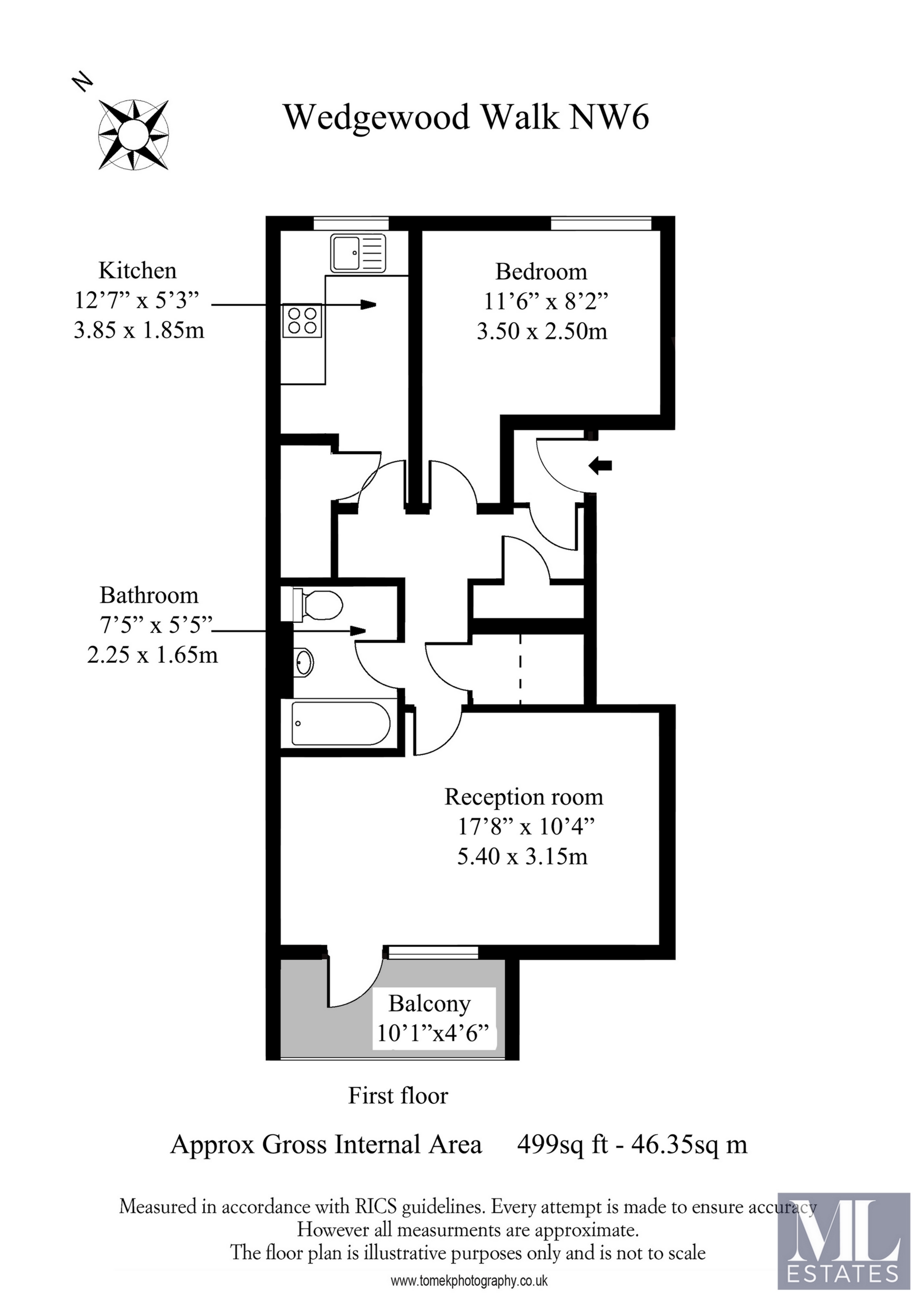 Wedgwood Walk, Lymington Road, West Hampstead NW6, 1 bedroom flat for
