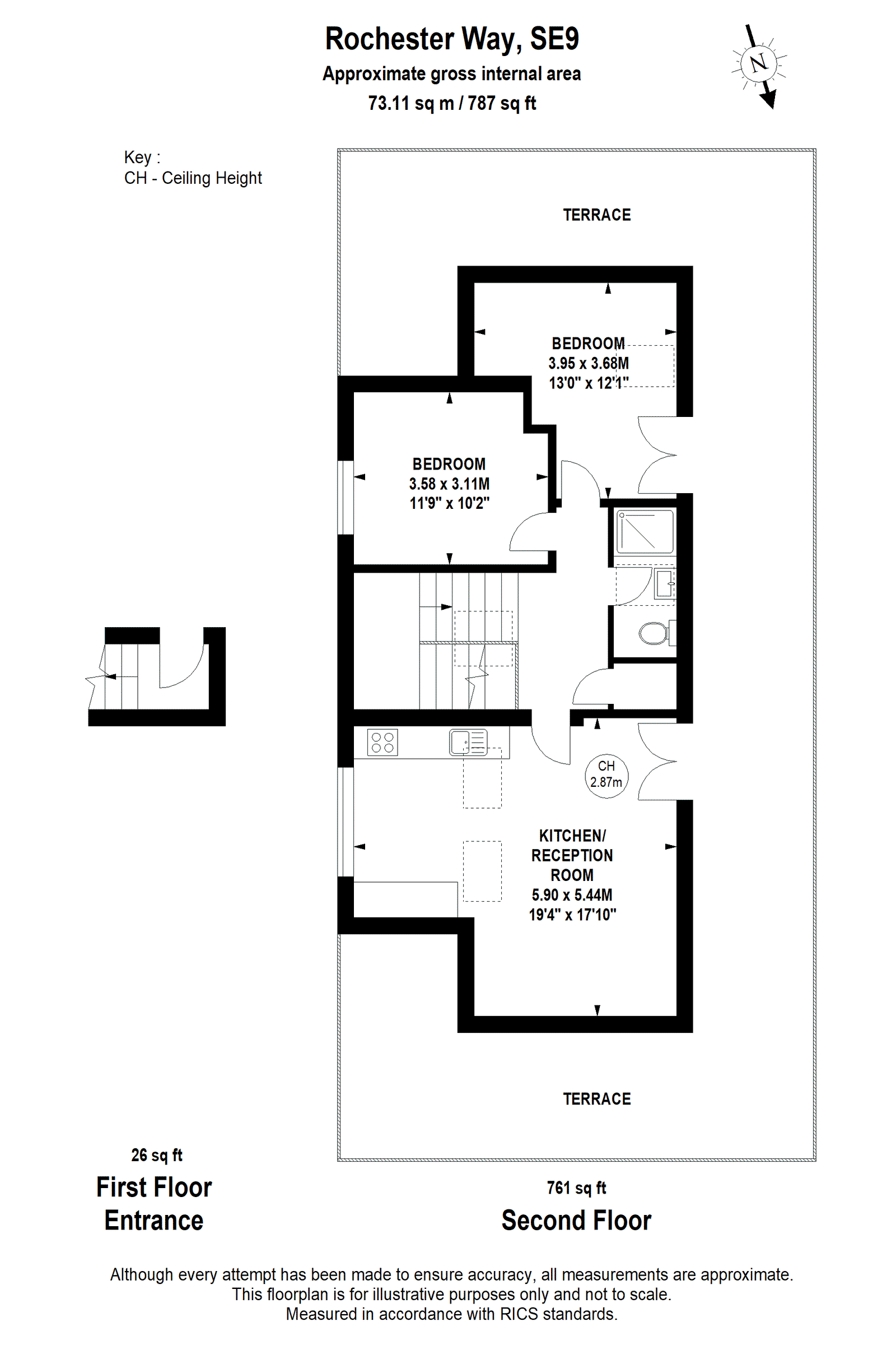Flat 5, 444 - 446, Rochester Way, London floorplan