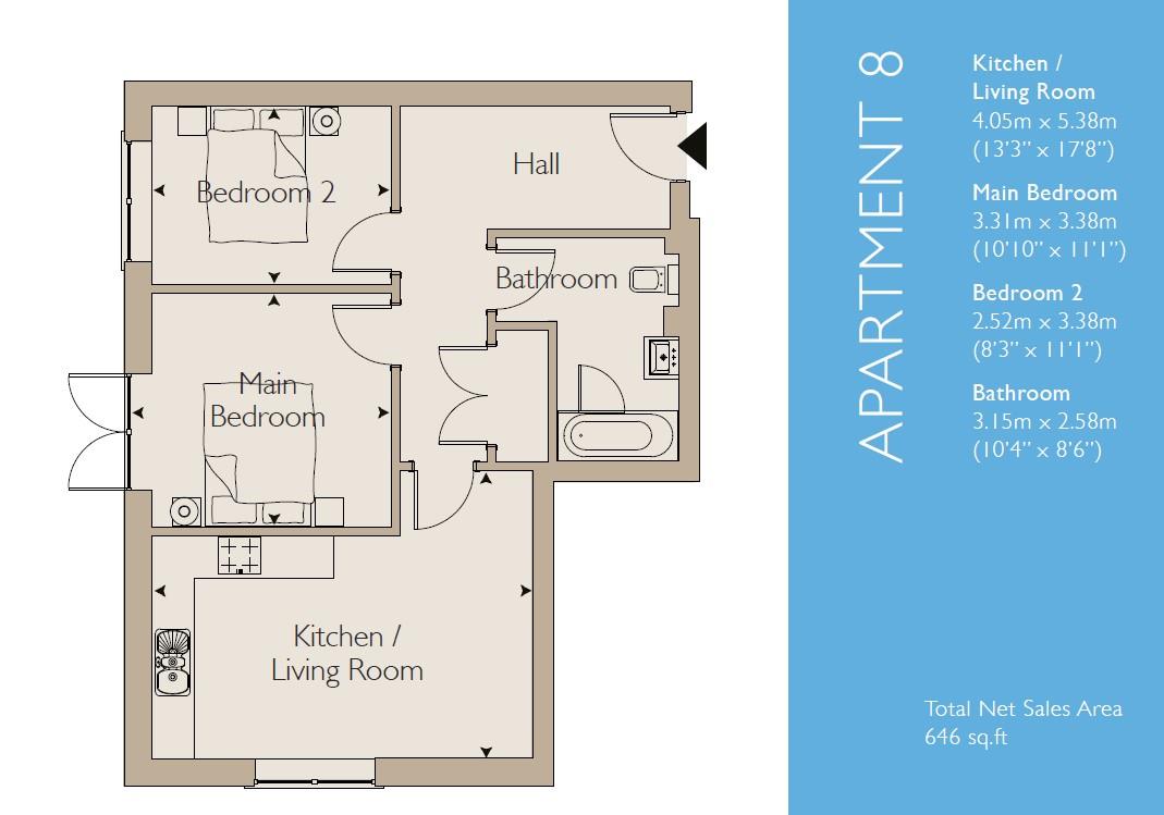 Plot 8, Fortescue House, Court Street, Trowbridge floorplan