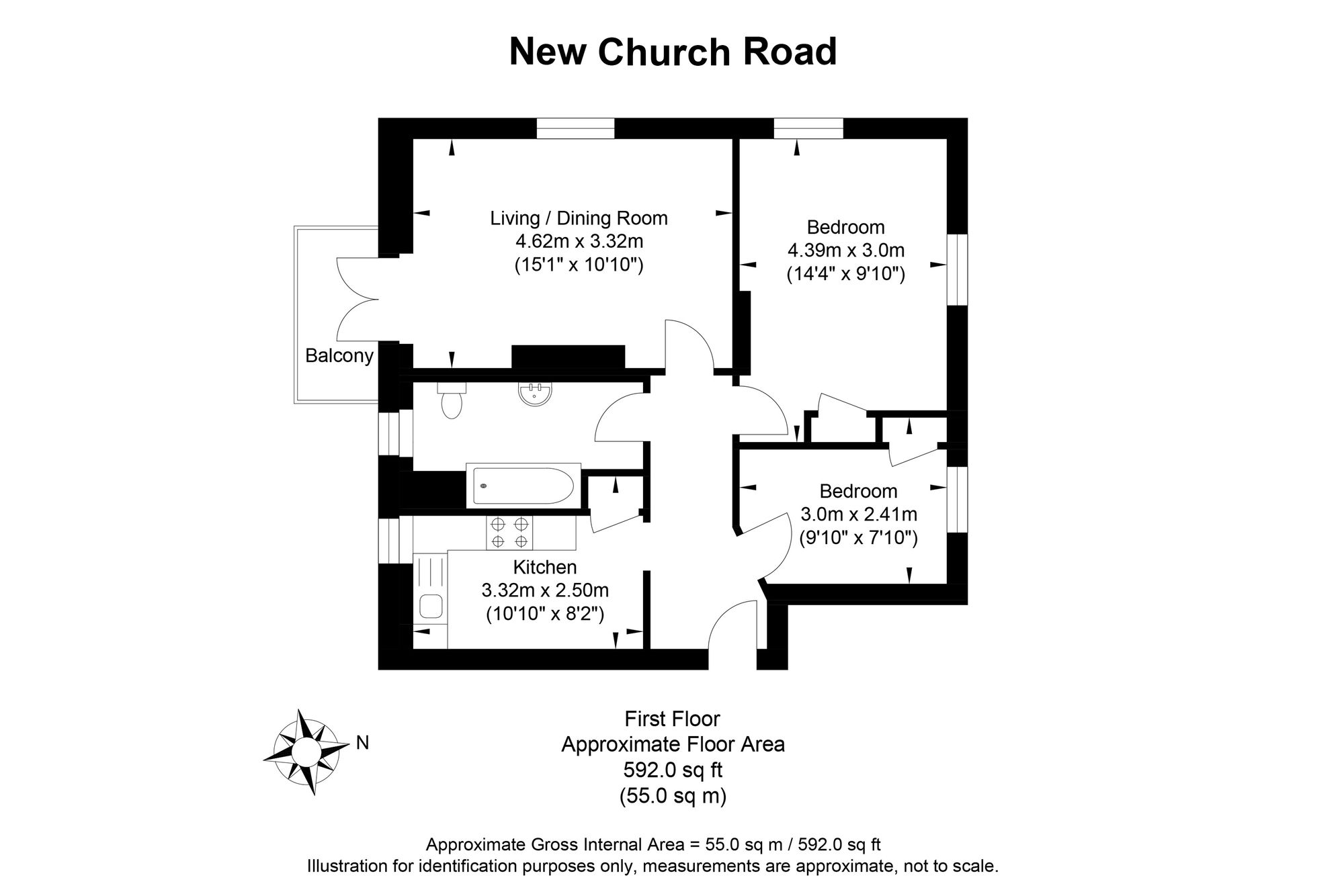 34 Rutland Court New Church Road, Hove floorplan