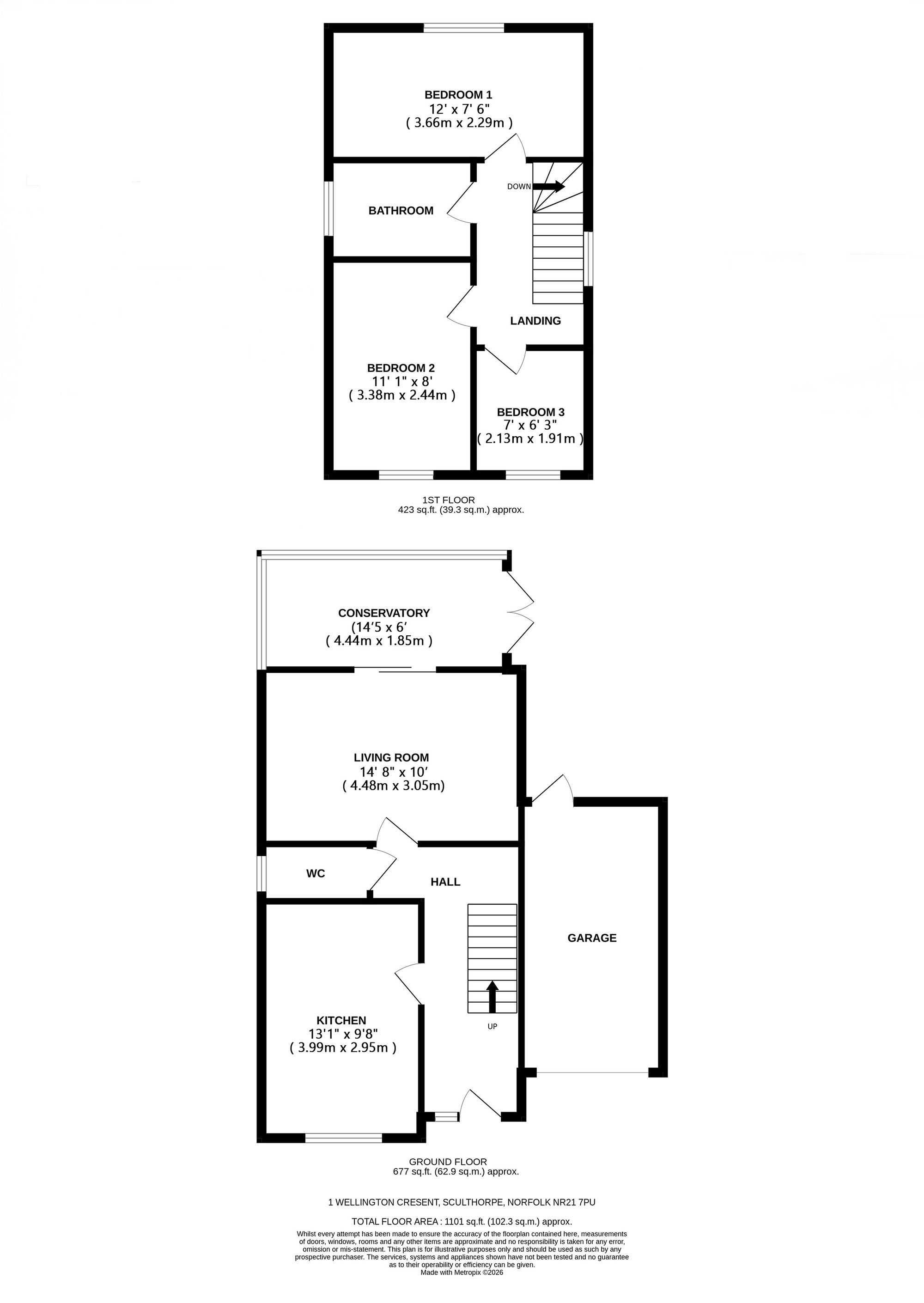 1 Wellington Crescent, Fakenham floorplan
