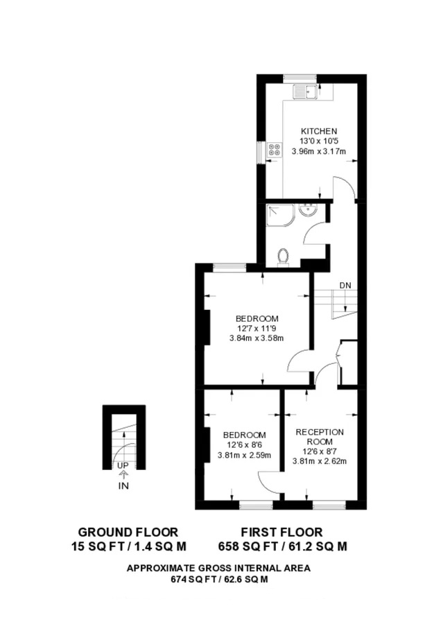 224, Villiers Road, London floorplan