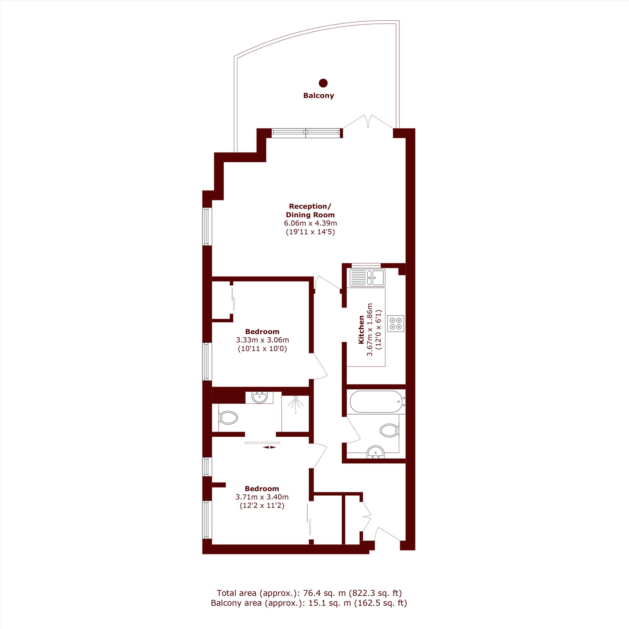Flat 2, Rivers House, Aitman Drive, Brentford floorplan