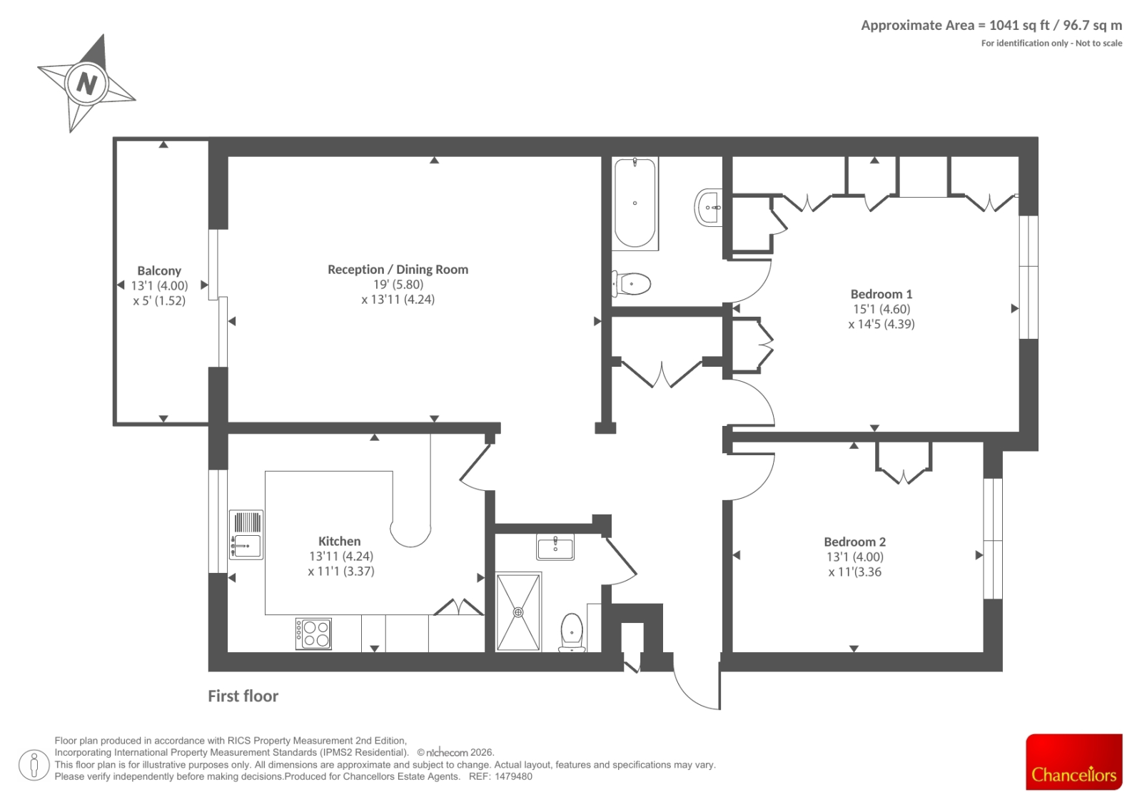 Flat 4 The Lintons, 26, Dollis Avenue, London floorplan