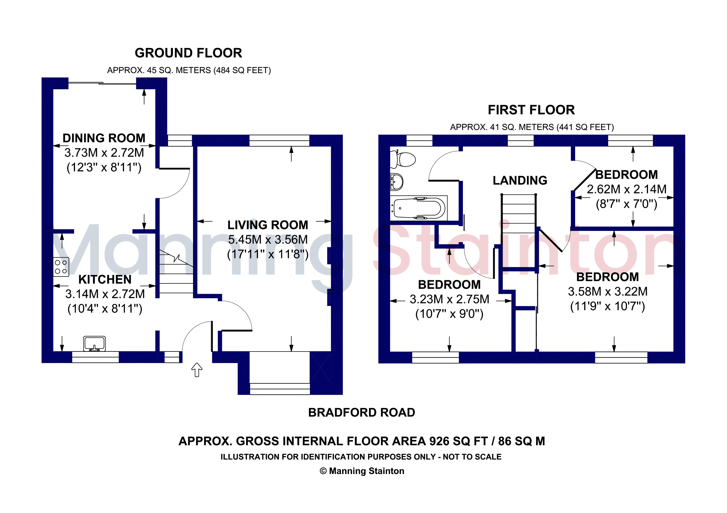 90, Bradford Road, Wakefield floorplan