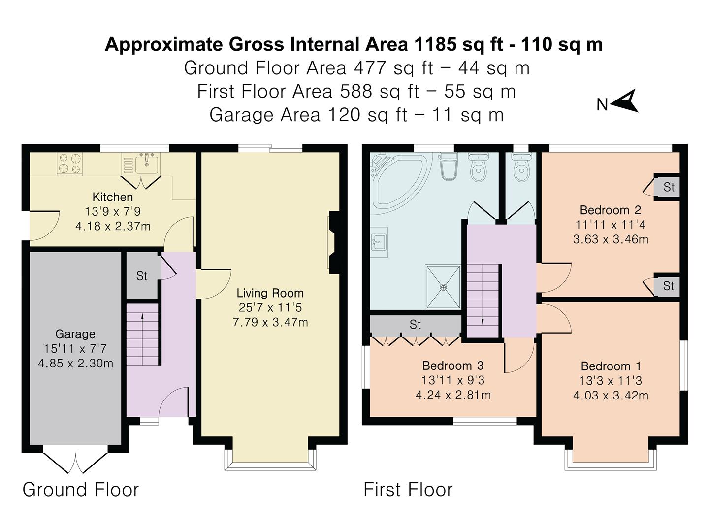 1, Kenhall Road, Leigh floorplan