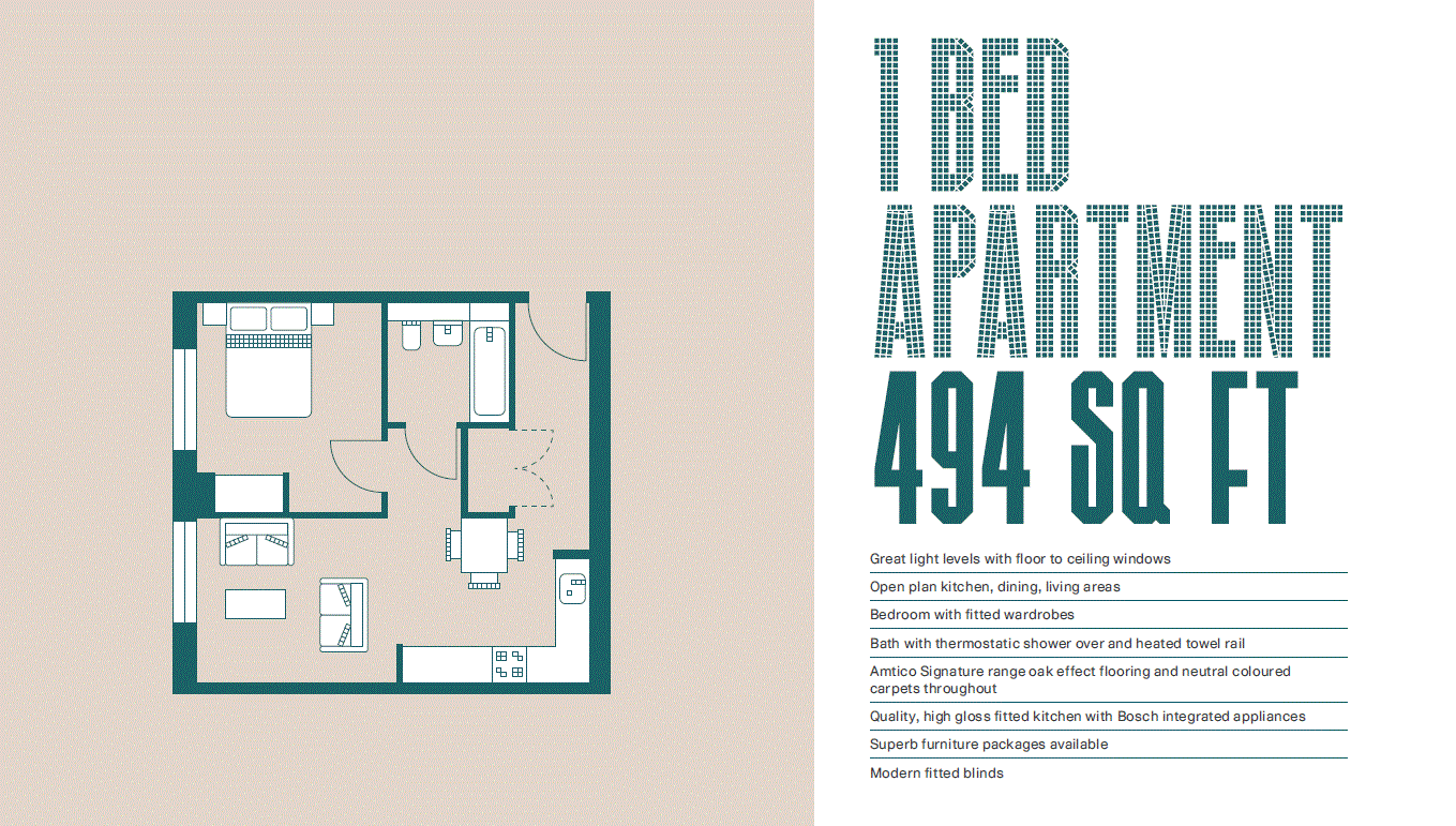 1 Bedrooms Flat to rent in The Astley, 61 Houldsworth Street, Manchester M1