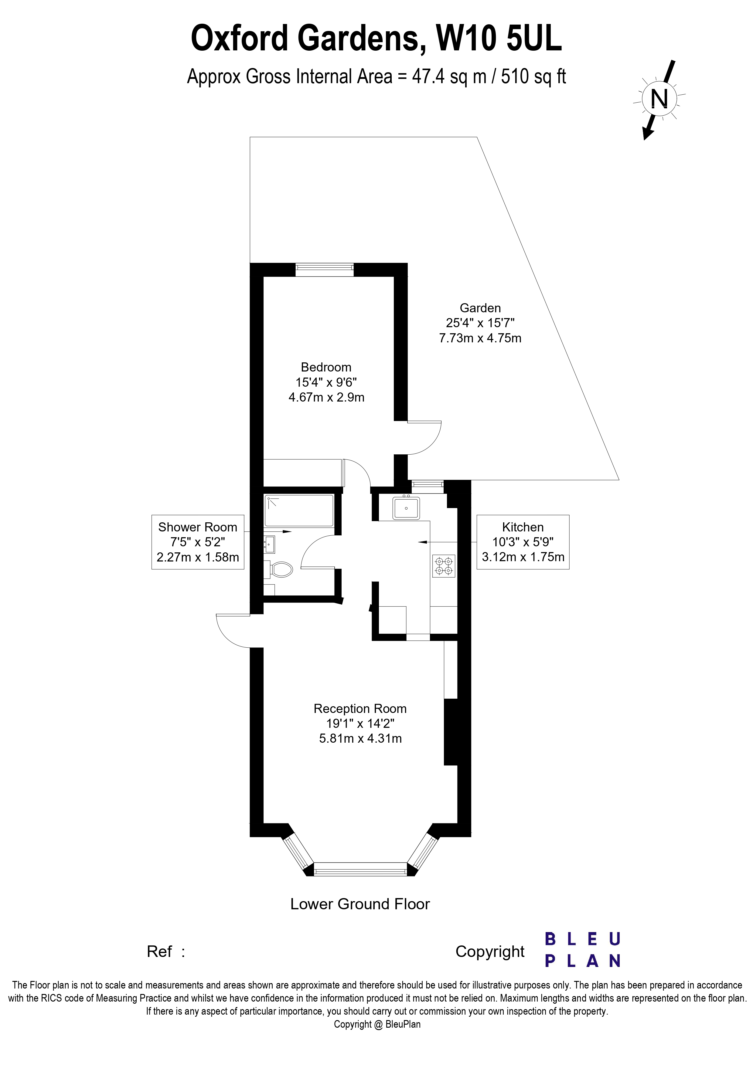 Flat A, 93, Oxford Gardens, London floorplan