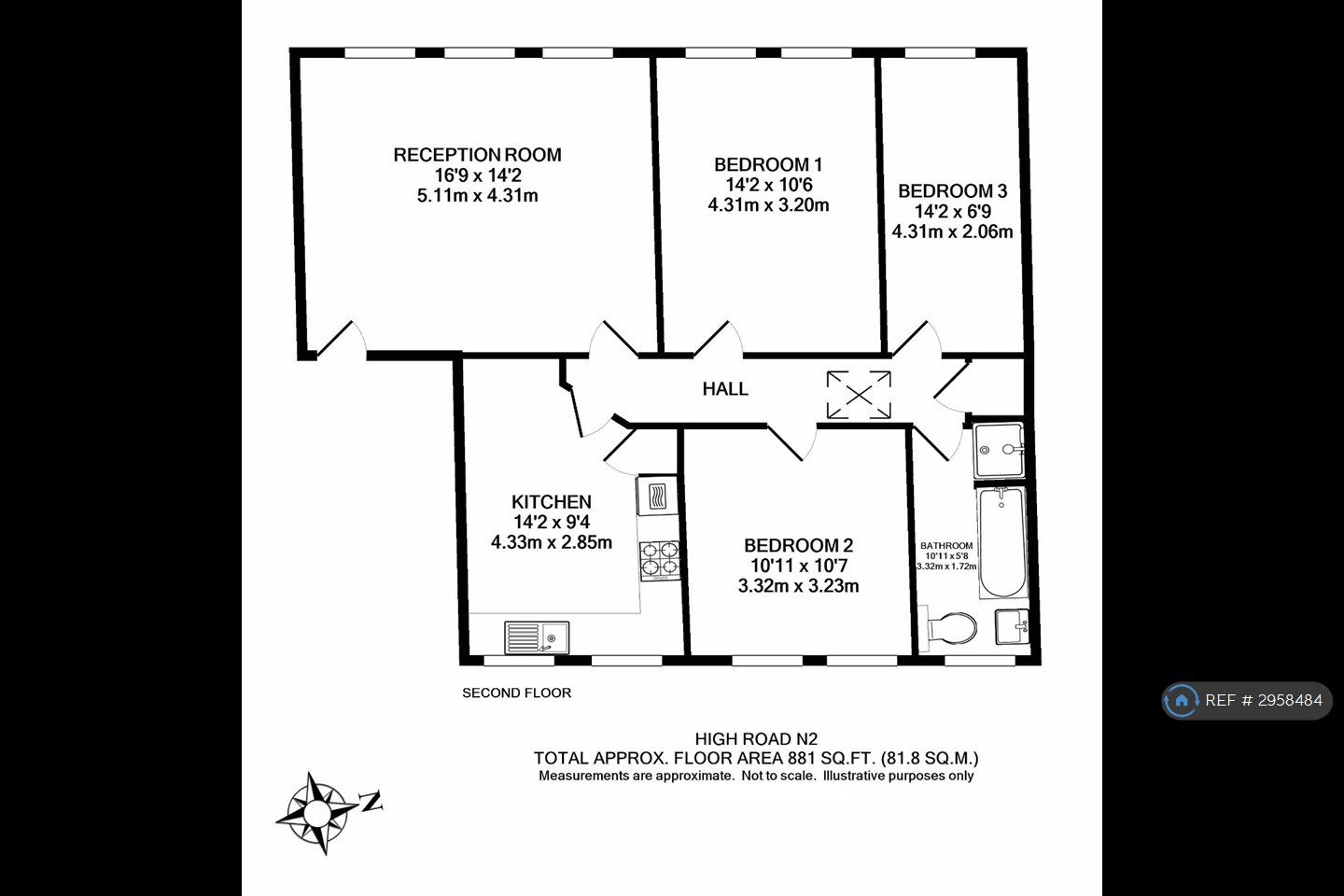 B High Road, London floorplan