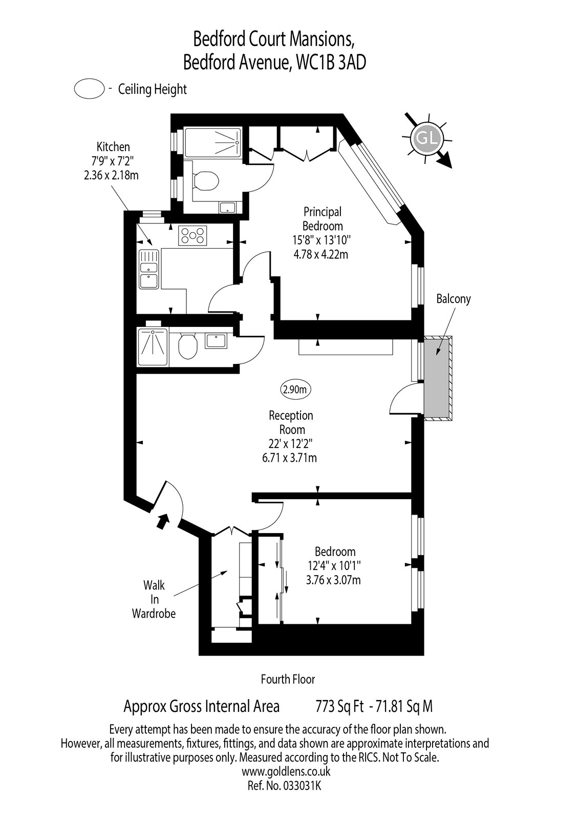 70,, Bedford Court Mansions, Bloomsbury floorplan