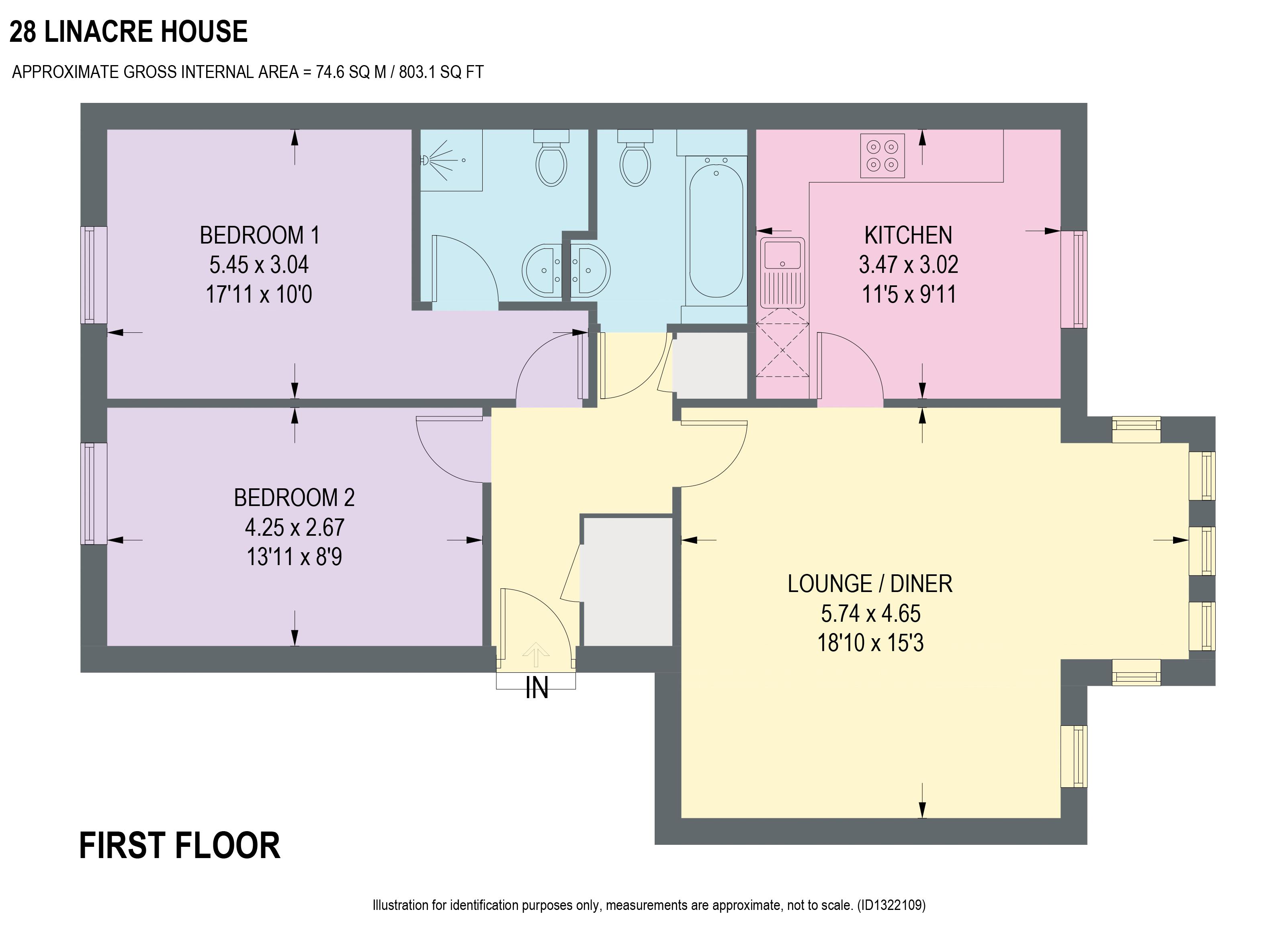 28 Linacre House, Archdale Close, Chesterfield floorplan