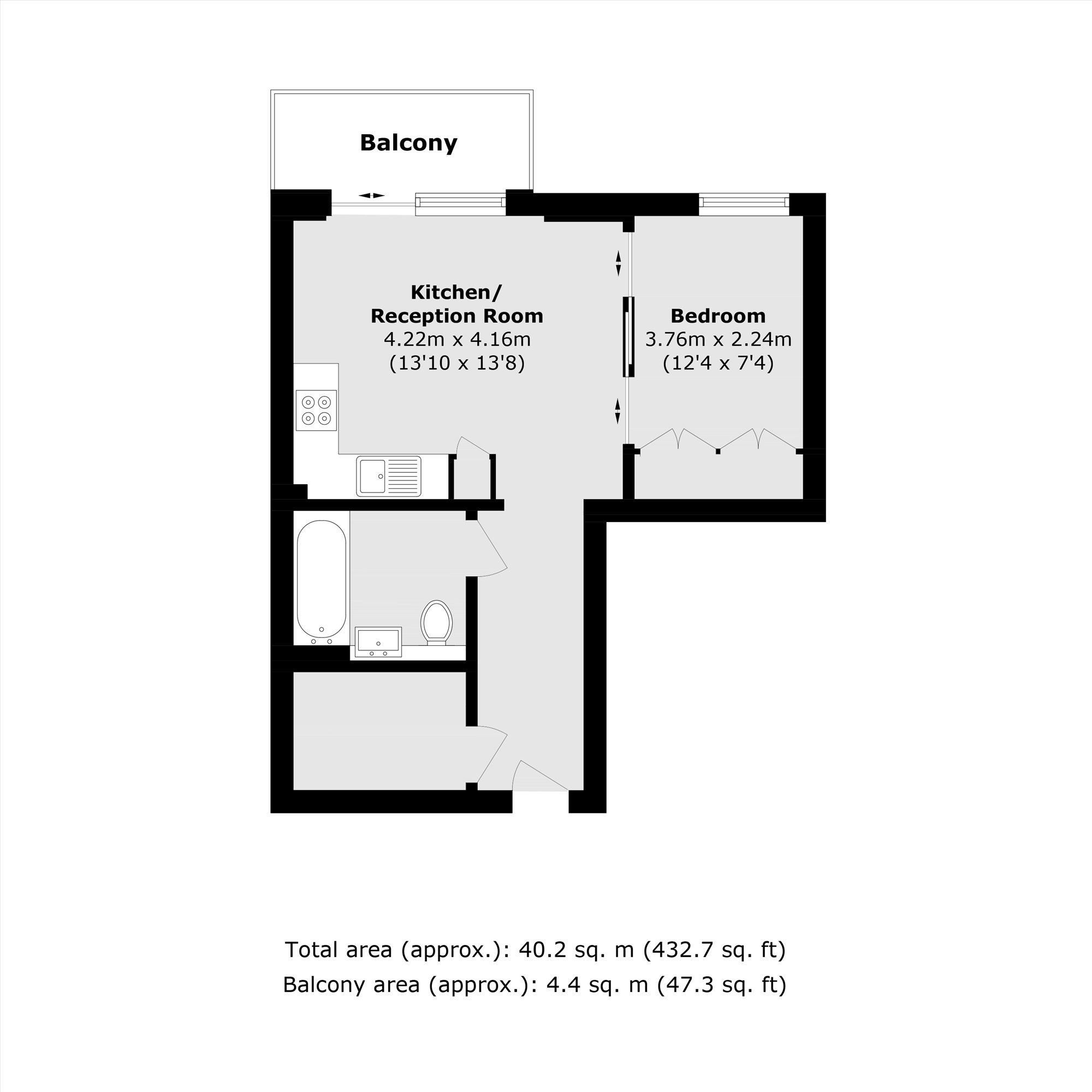 Flat 1004, Quill House, 1, Plowden Road, London floorplan