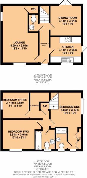 62, Saville Close, Telford floorplan