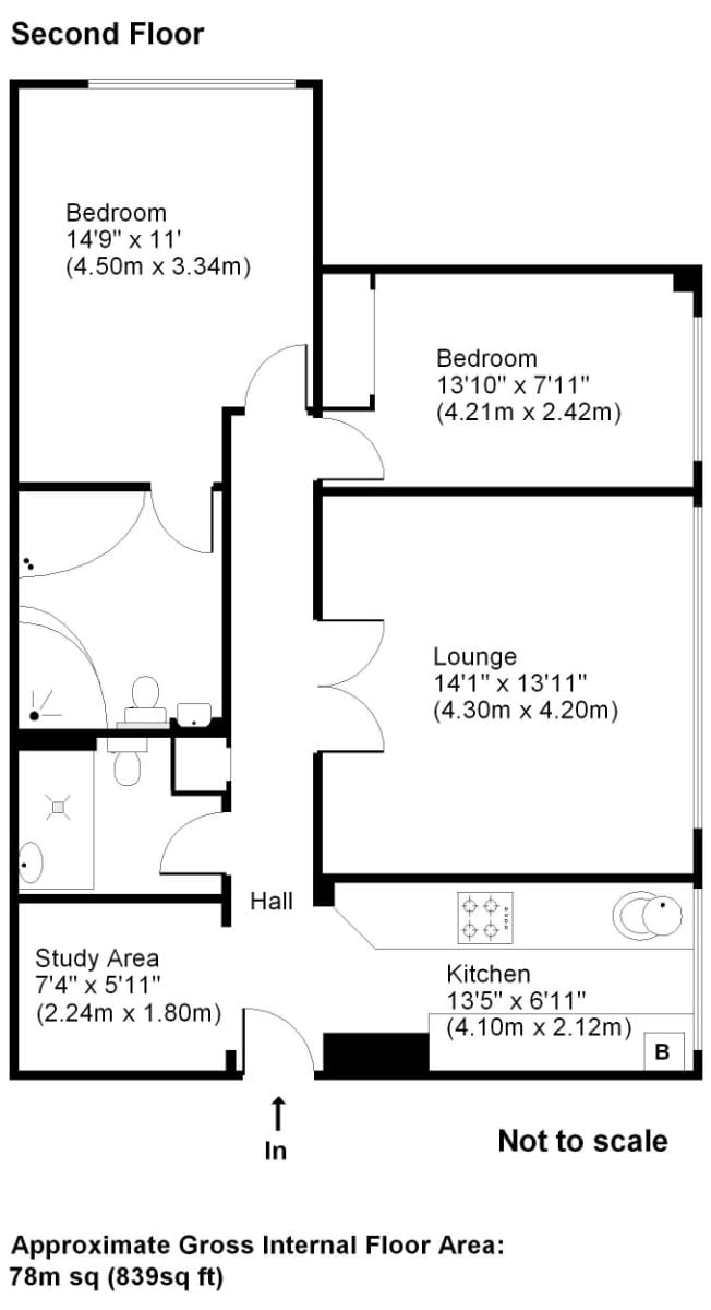 Flat 12, Eldon Court, St Georges Avenue, WEYBRIDGE floorplan