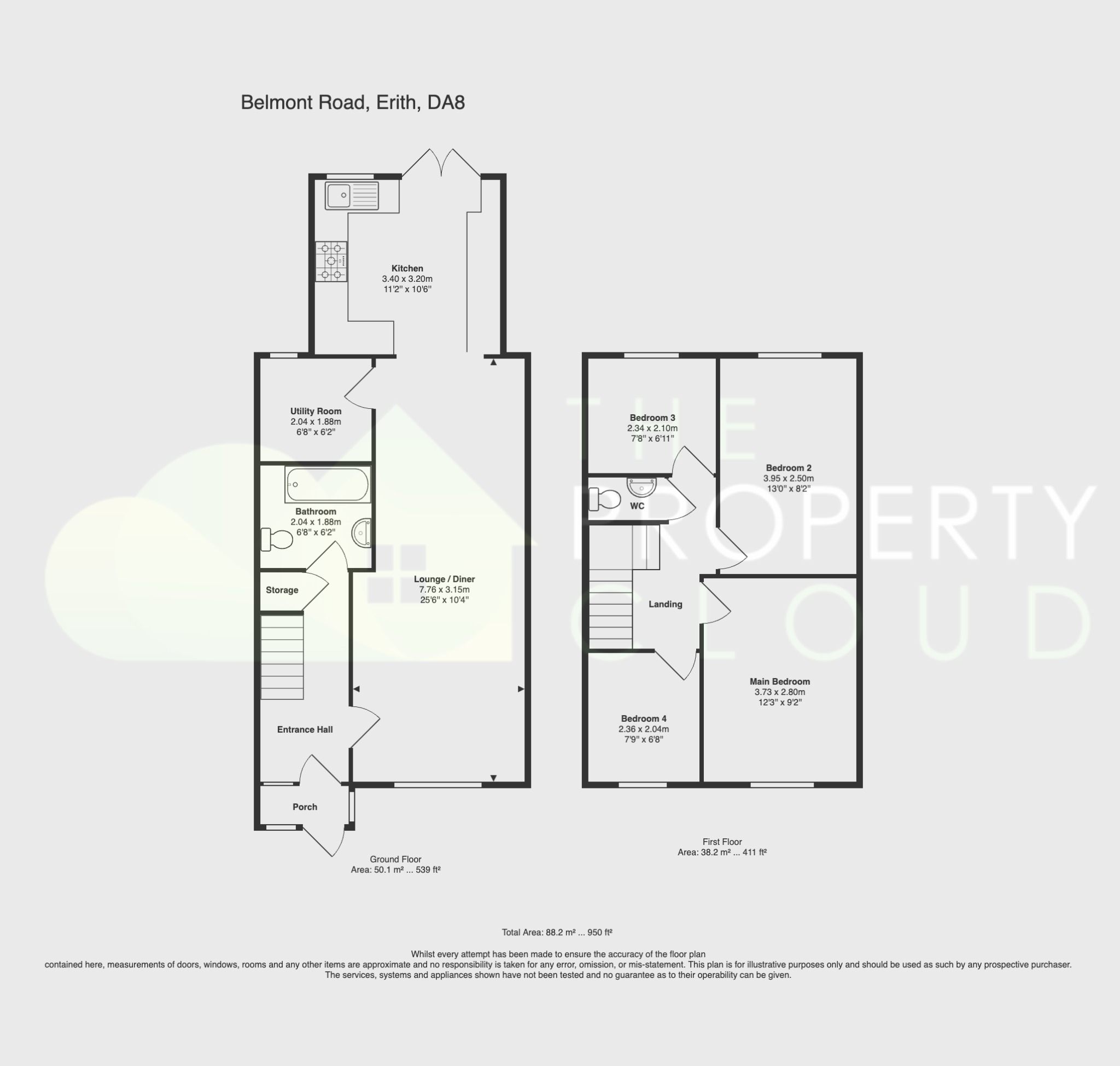 102 Belmont Road, Erith, Da8 1ld floorplan