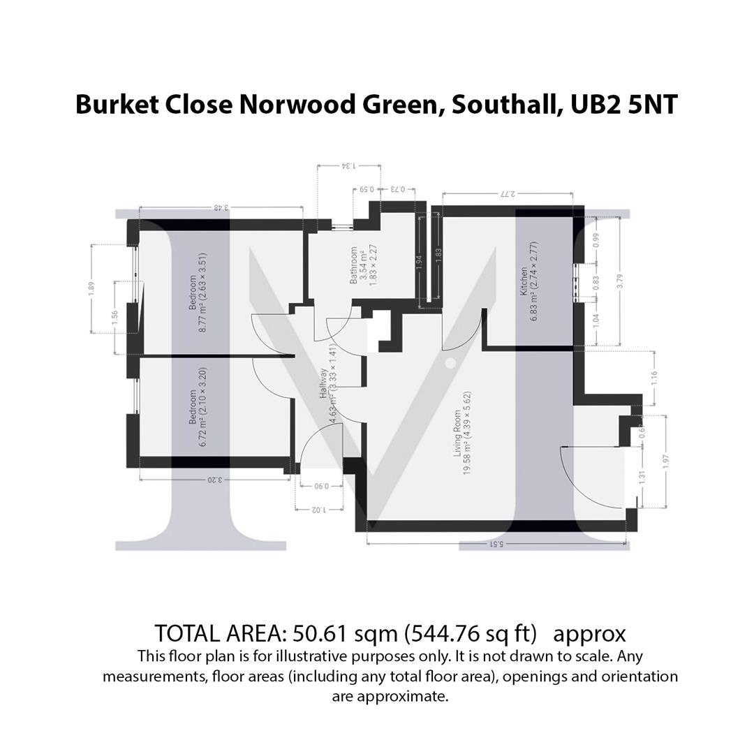 54, Burket Close, Southall floorplan