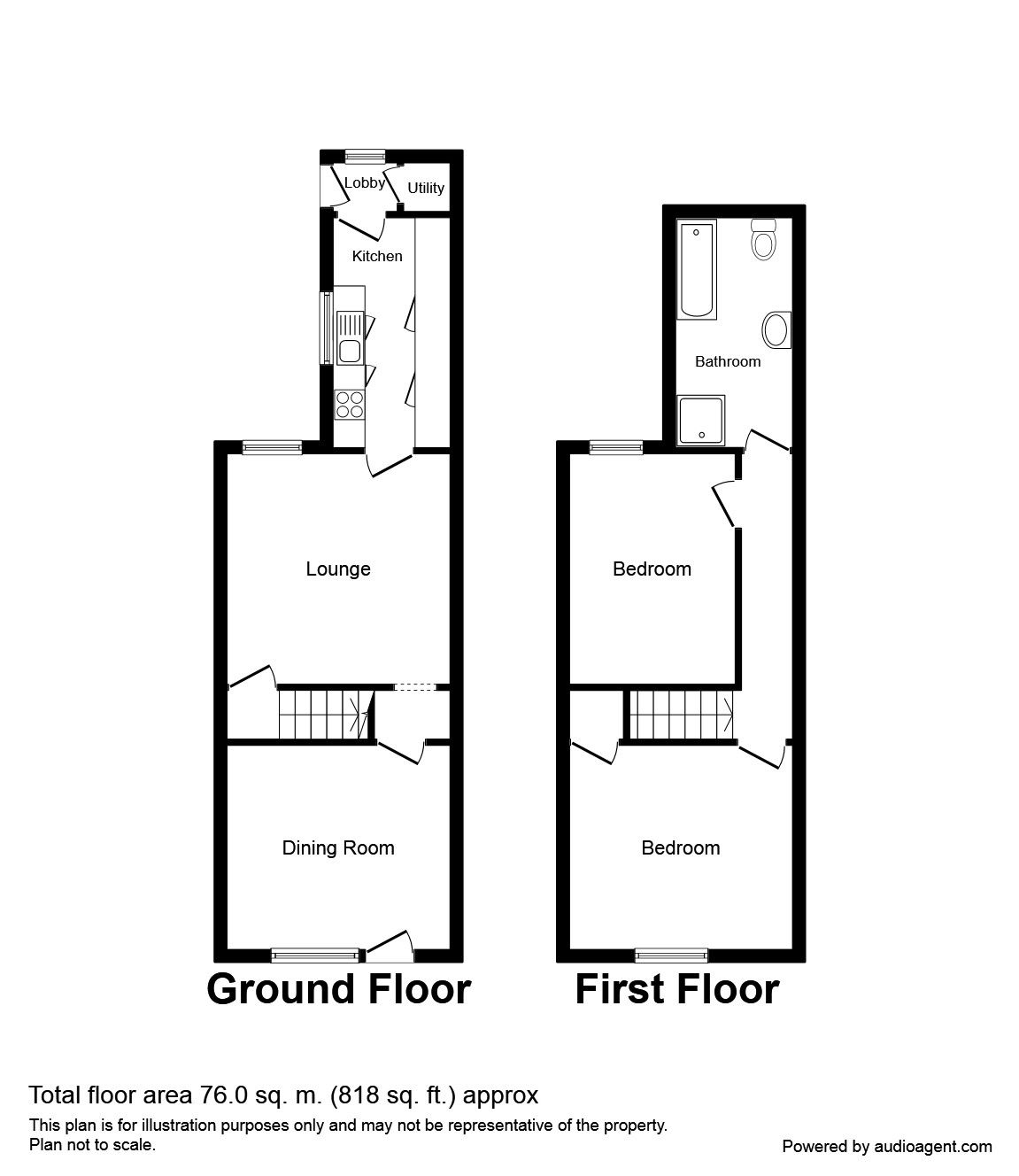 2 Bedrooms Terraced house for sale in Brooke Street, Tibshelf, Alfreton DE55