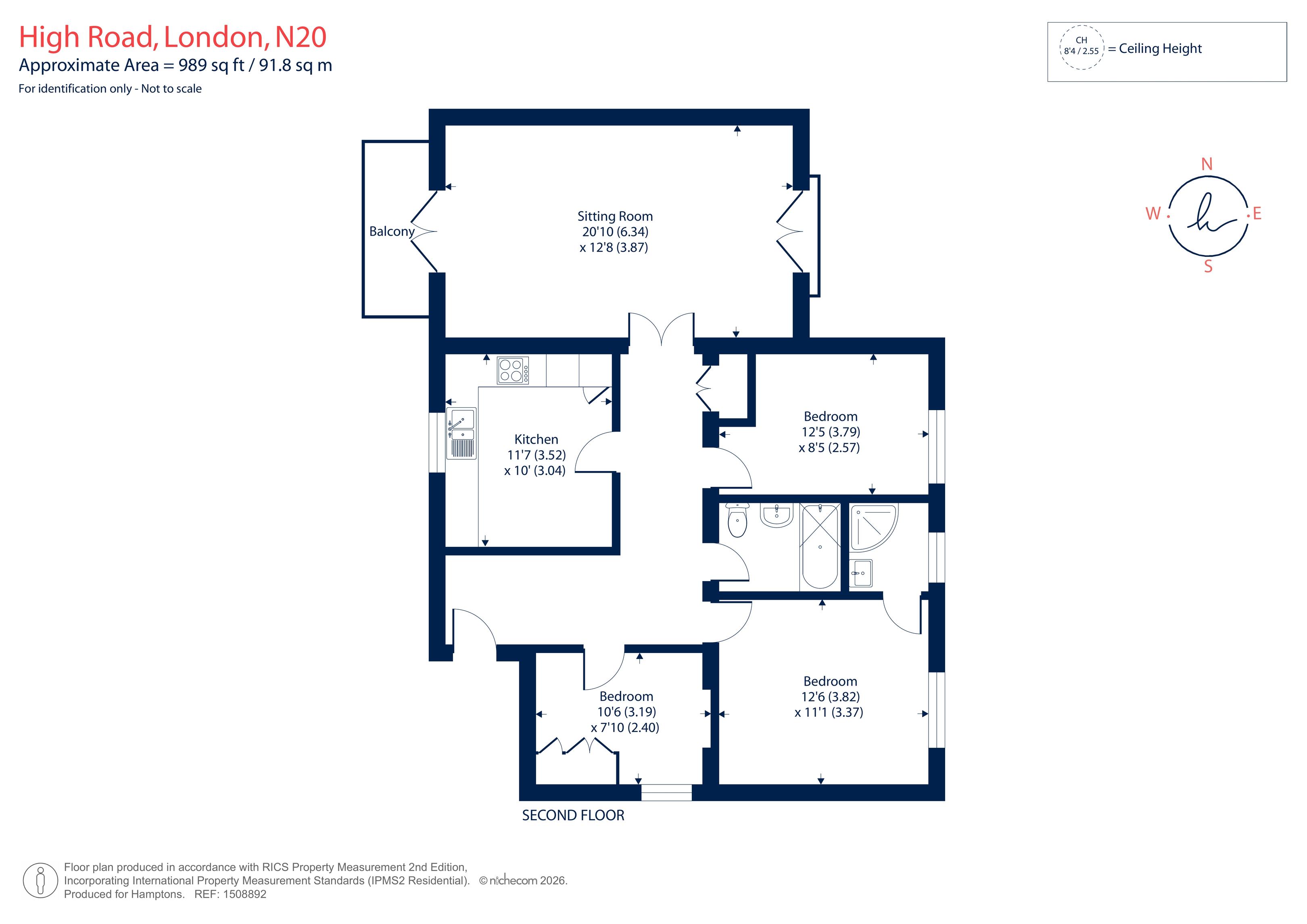 Flat 17, Fairmead Court, High Road, Whetstone floorplan
