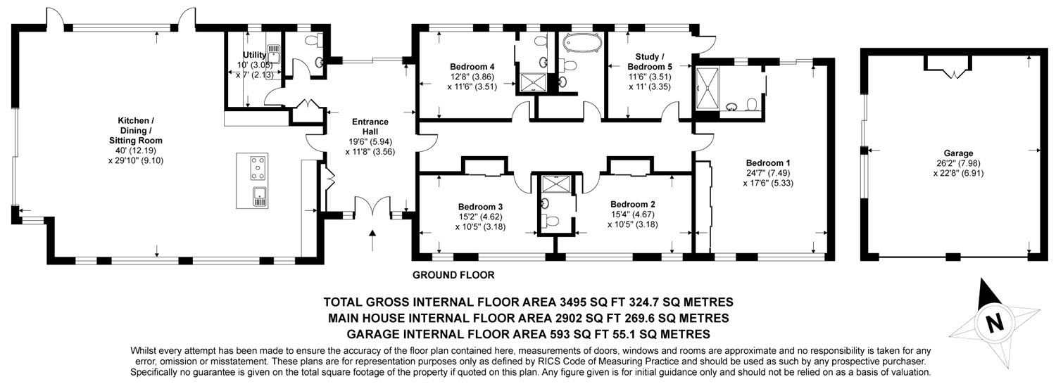 5 Bedrooms Bungalow for sale in Spring Hill Farm, Weir Wood, Forest Row, East Sussex RH18