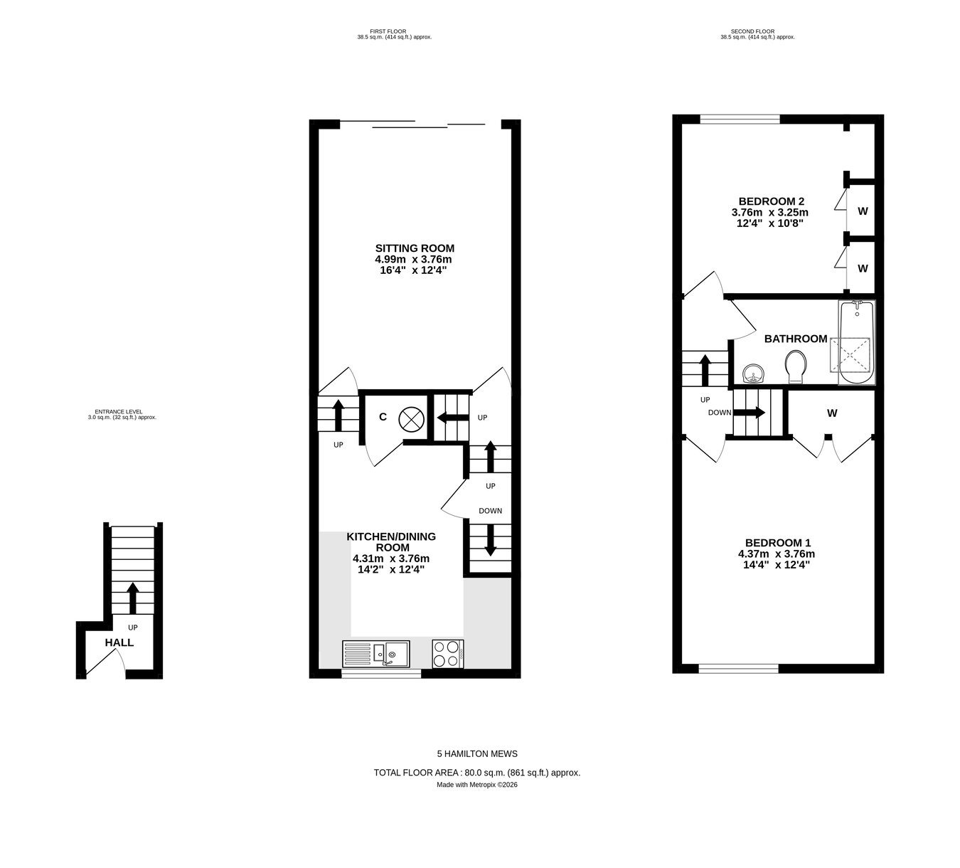 5 Hamilton Mews, Gosport Street, Lymington floorplan