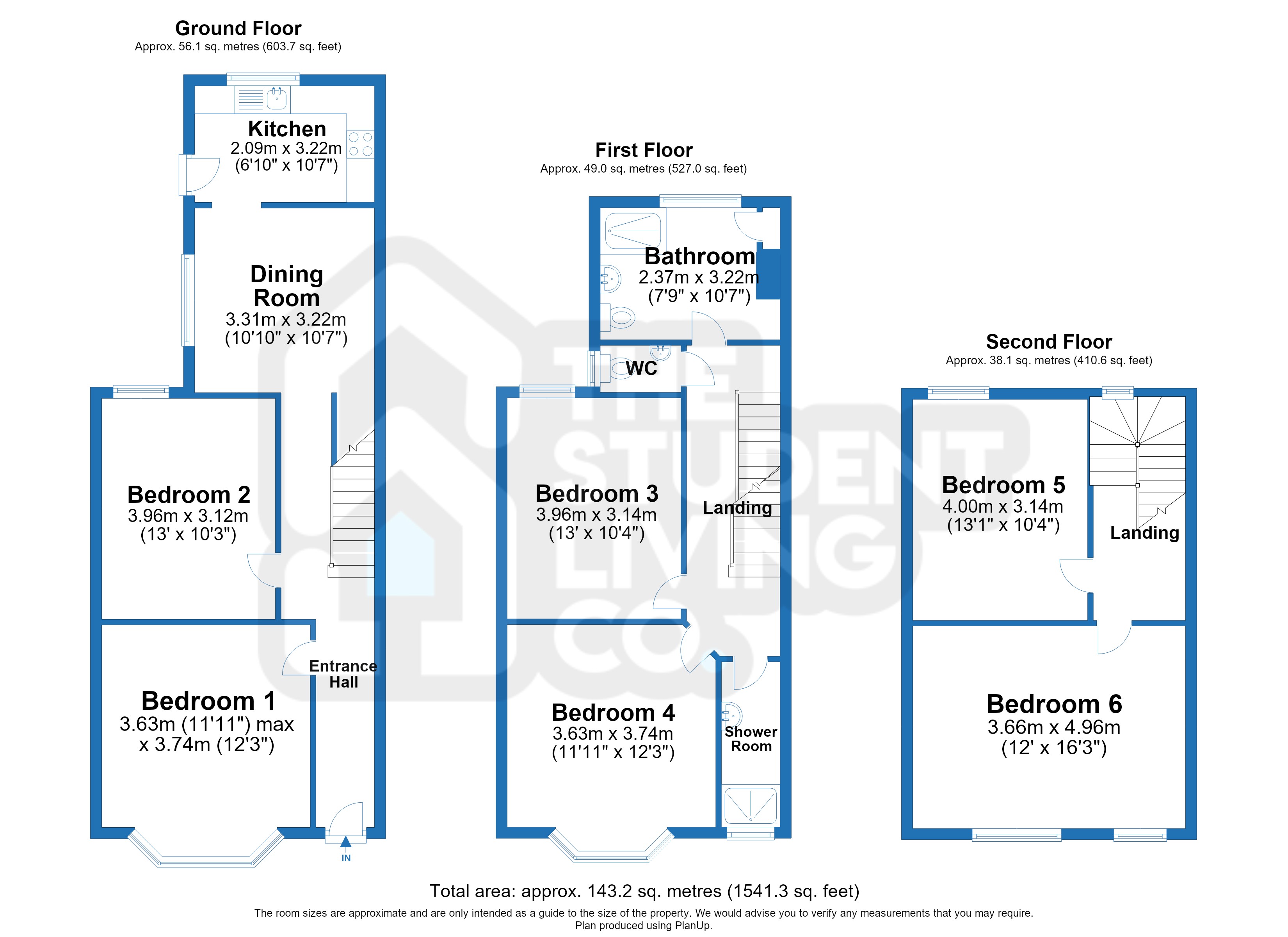 5 bed, 134, Wilford Grove, Nottingham floorplan