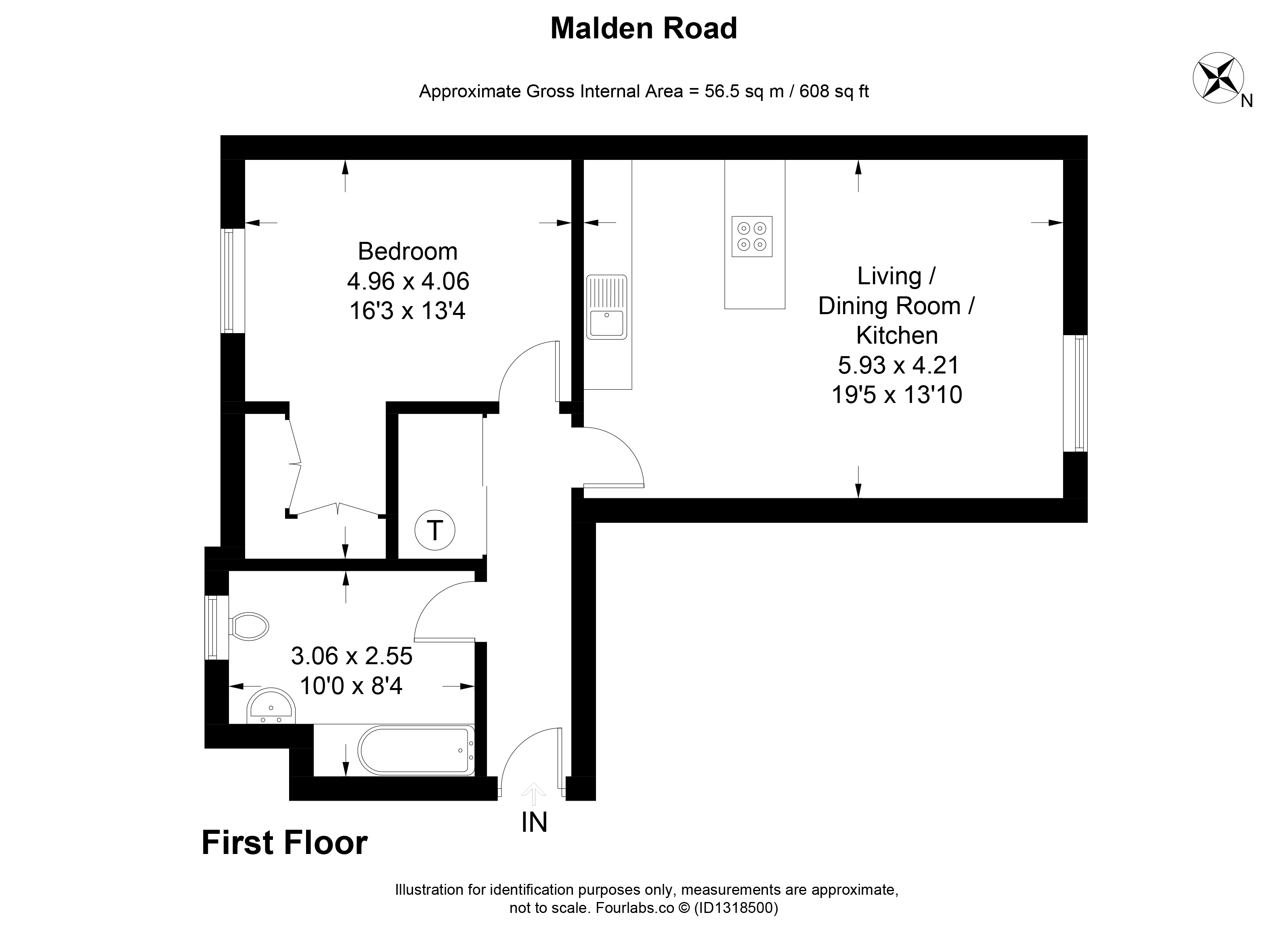 Flat 2, 57, Malden Road, Sutton floorplan