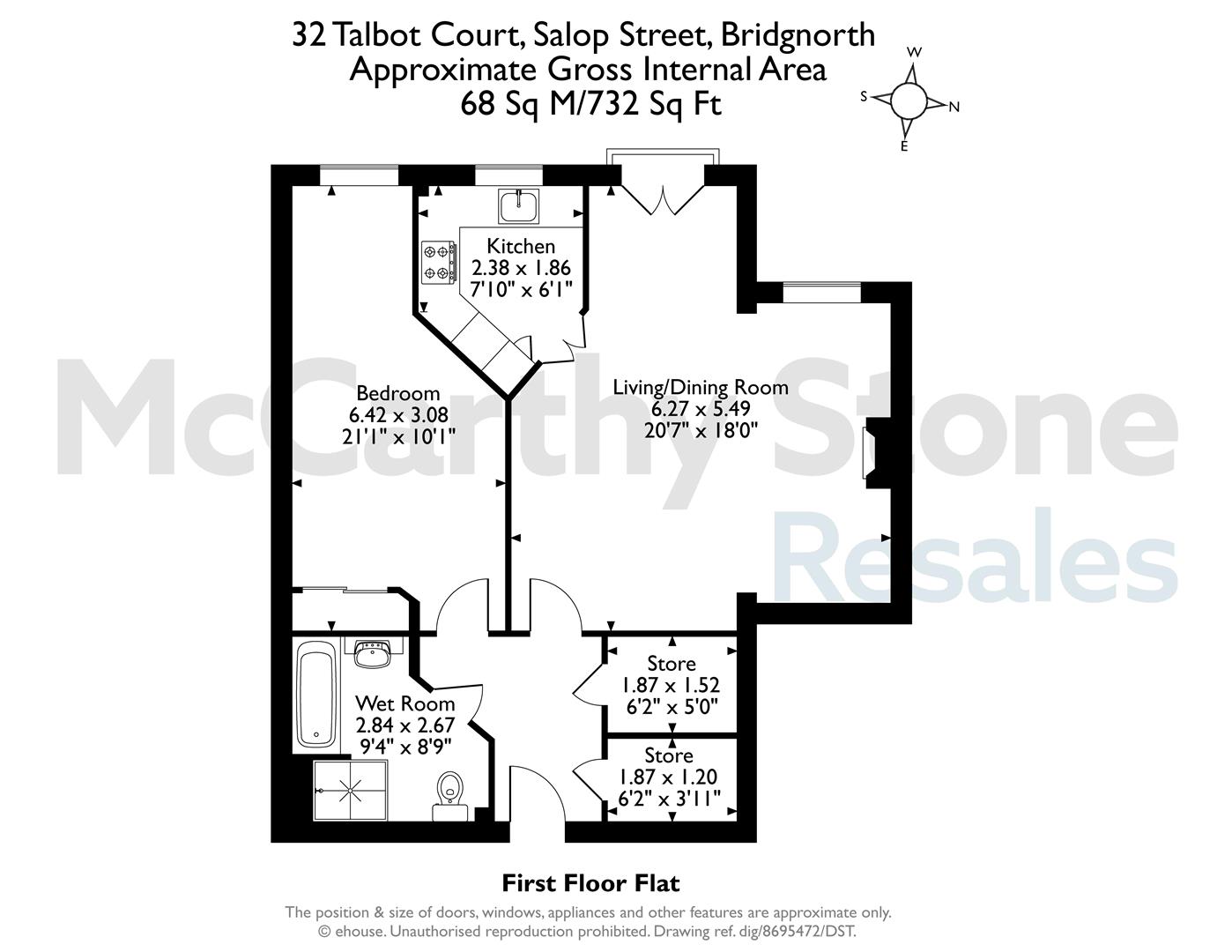 32 Talbot Court, Salop Street, Bridgnorth floorplan