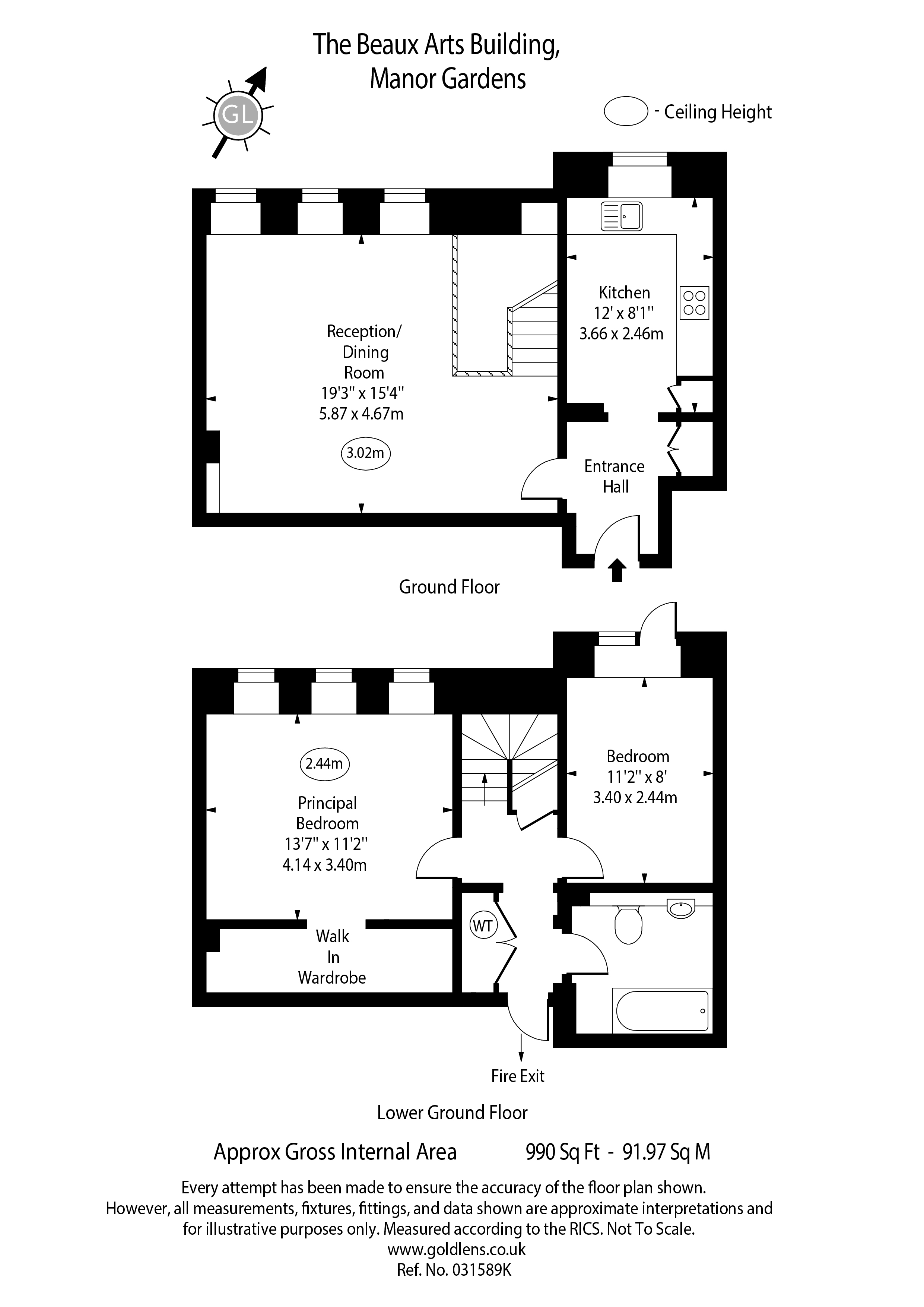 G25 Beaux Art Building 10-18 Manor Gardens, London floorplan