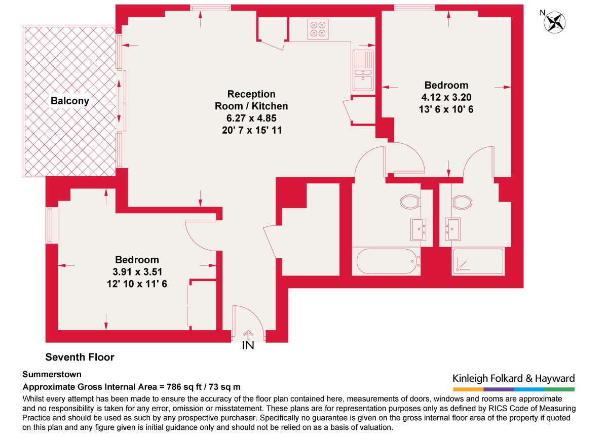 701 Norah House, 24, Summerstown, London floorplan