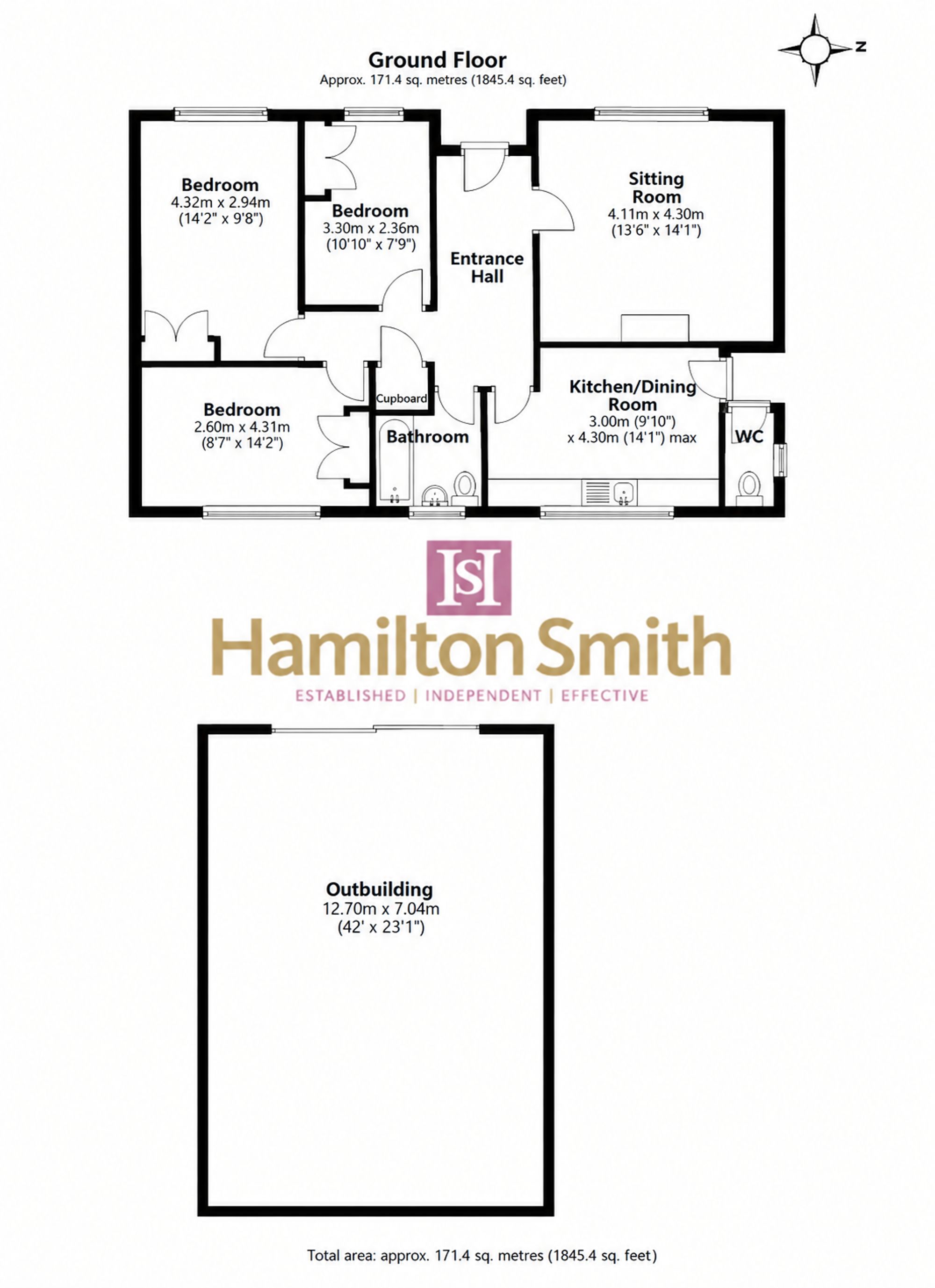 The Pear Tree Bungalow, Eye Road, Kenton floorplan