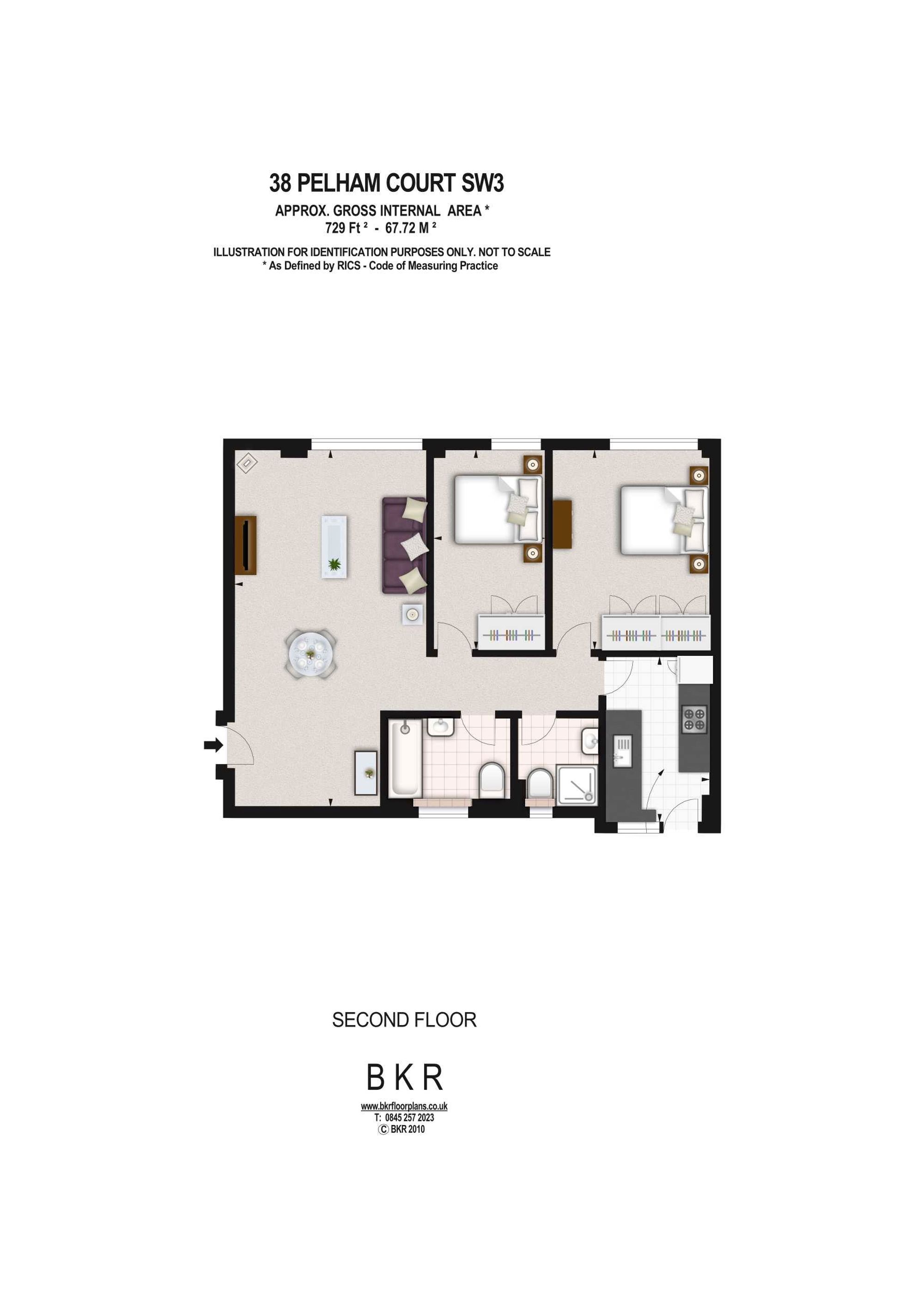 Flat 38, Pelham Court, London floorplan