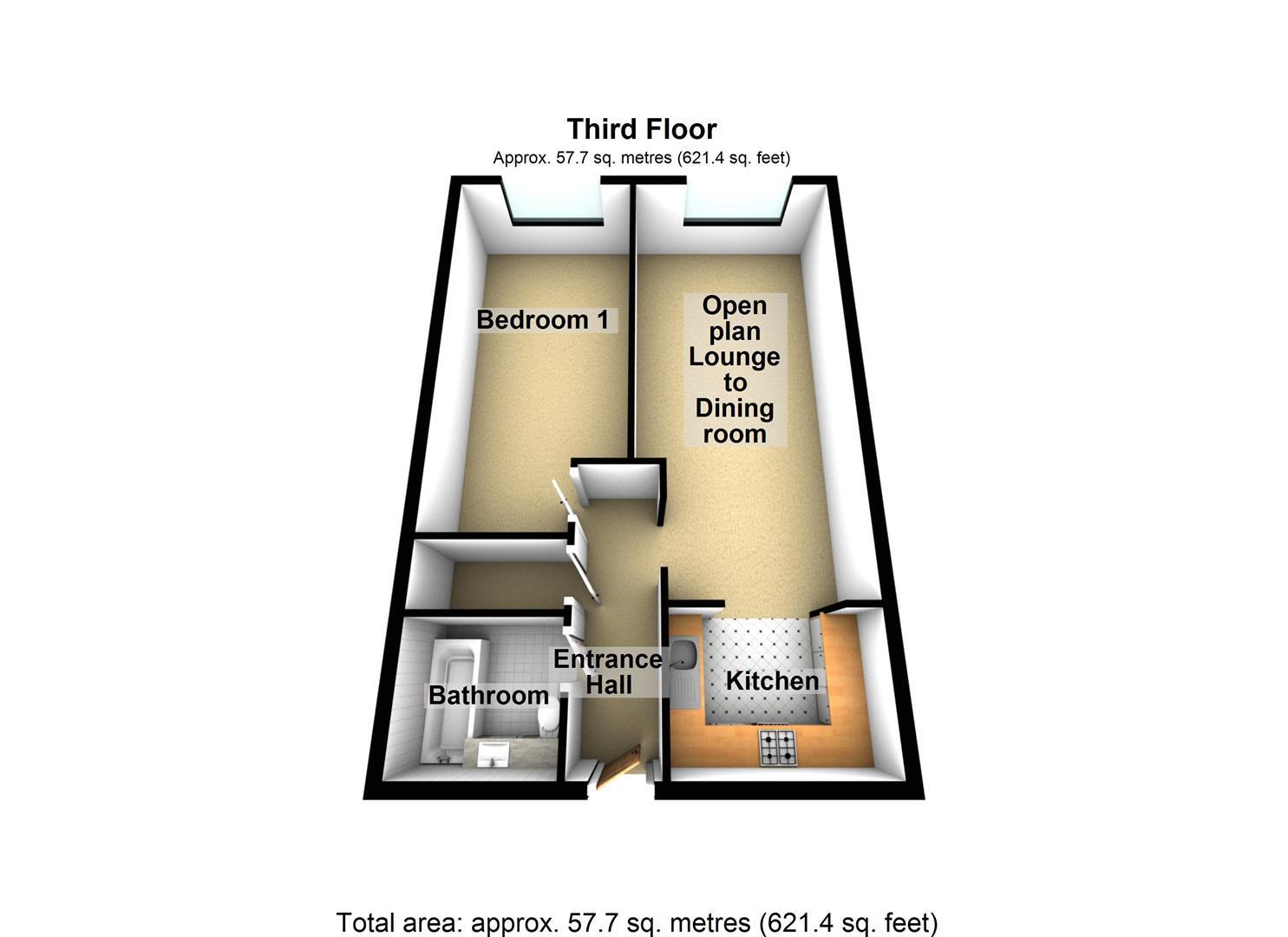 1 Bedrooms Flat to rent in Midland Road, Luton LU2