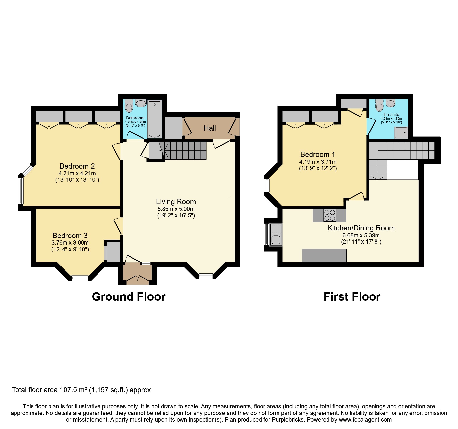 2 Oakshaw Street West, Paisley PA1, 3 bedroom flat for sale 66169156