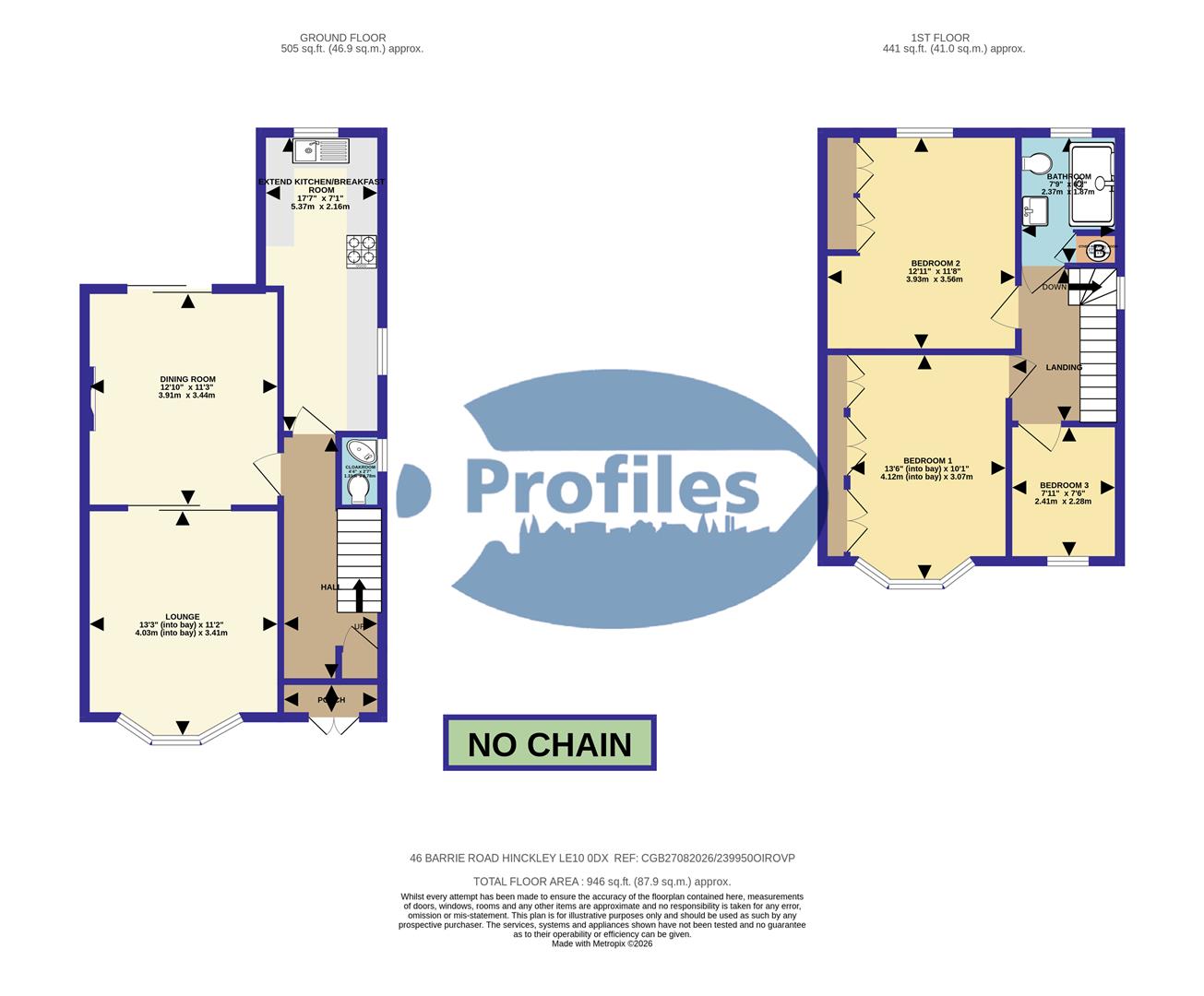 46, Barrie Road, Hinckley floorplan