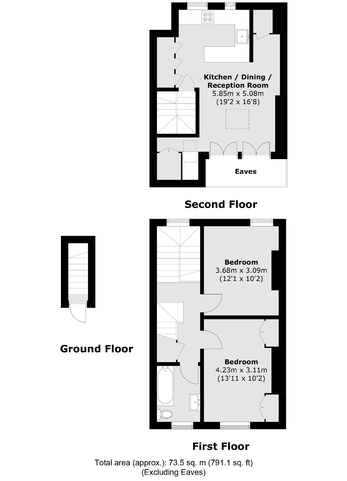Flat 3, 98, Stanley Road, Teddington floorplan