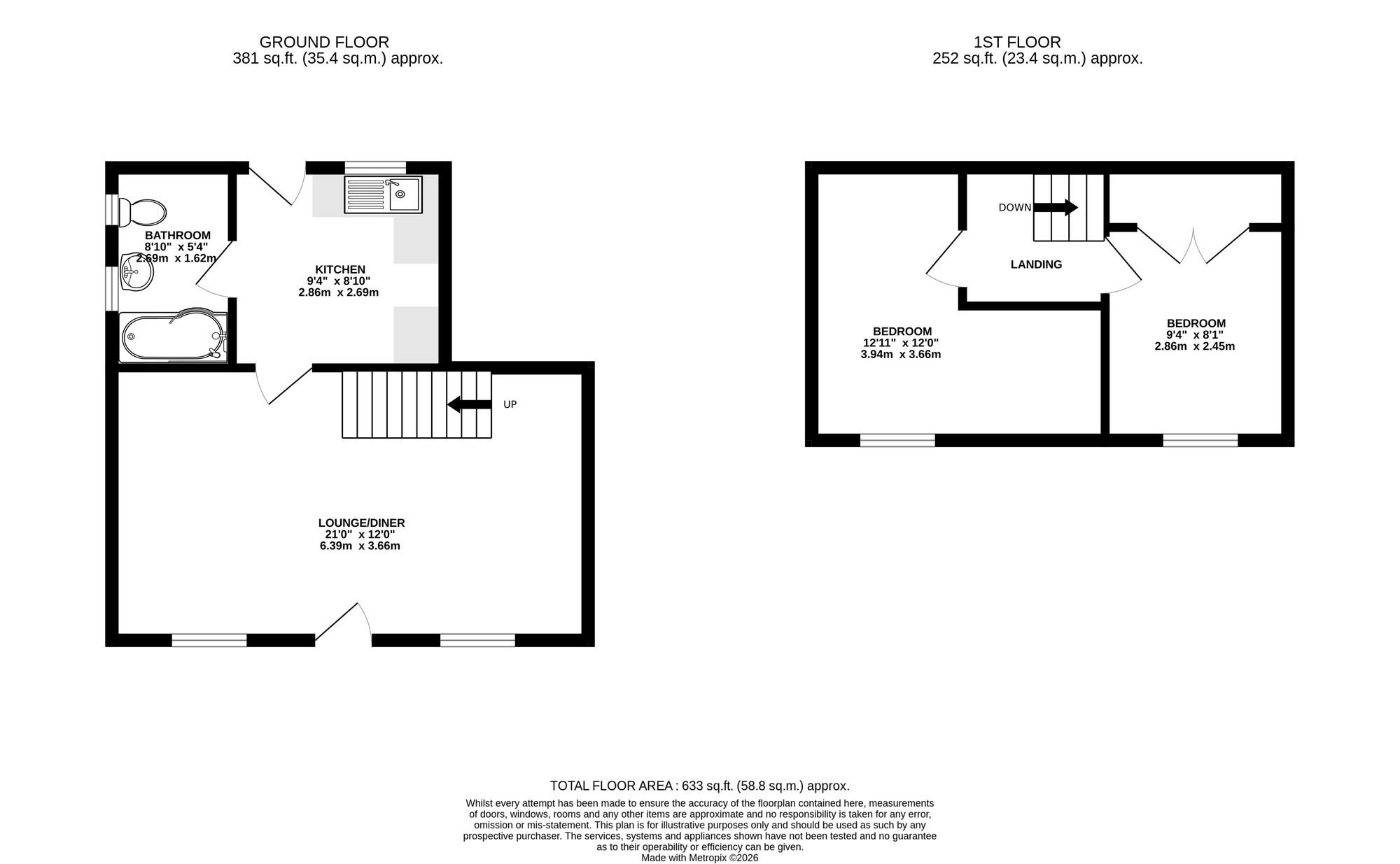 8 Brick Row, Maesteg floorplan