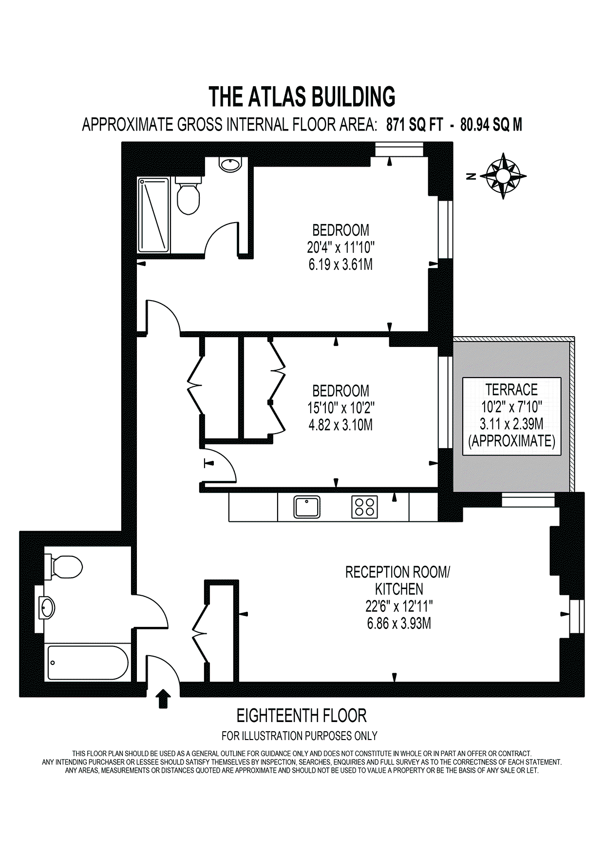 Apartment 1801,The Atlas Building, 145 City Road, London floorplan
