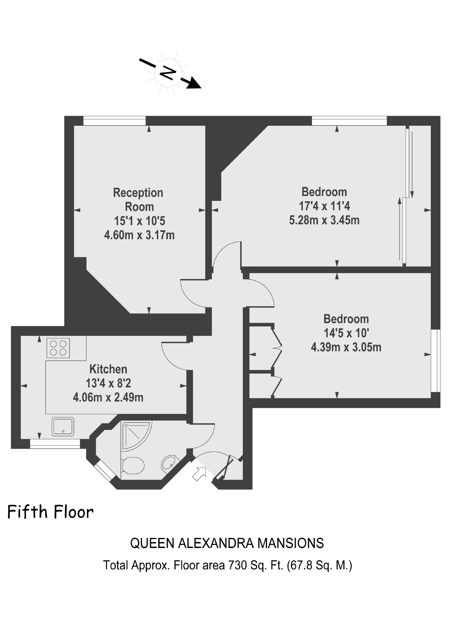 Flat 37, Queen Alexandra Mansions, Judd Street, London floorplan