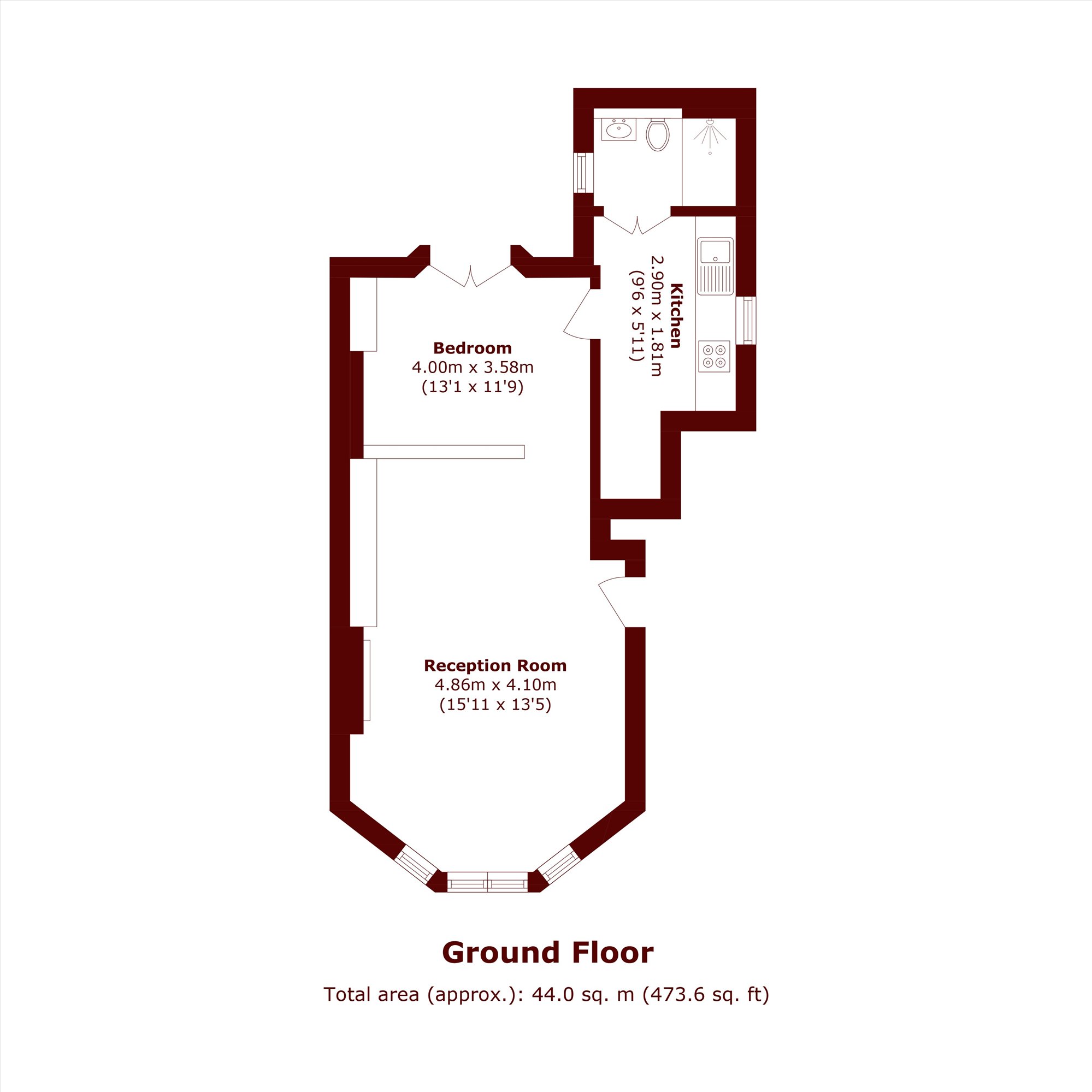 Ground Floor Flat, 113, Beaufort Street, London floorplan