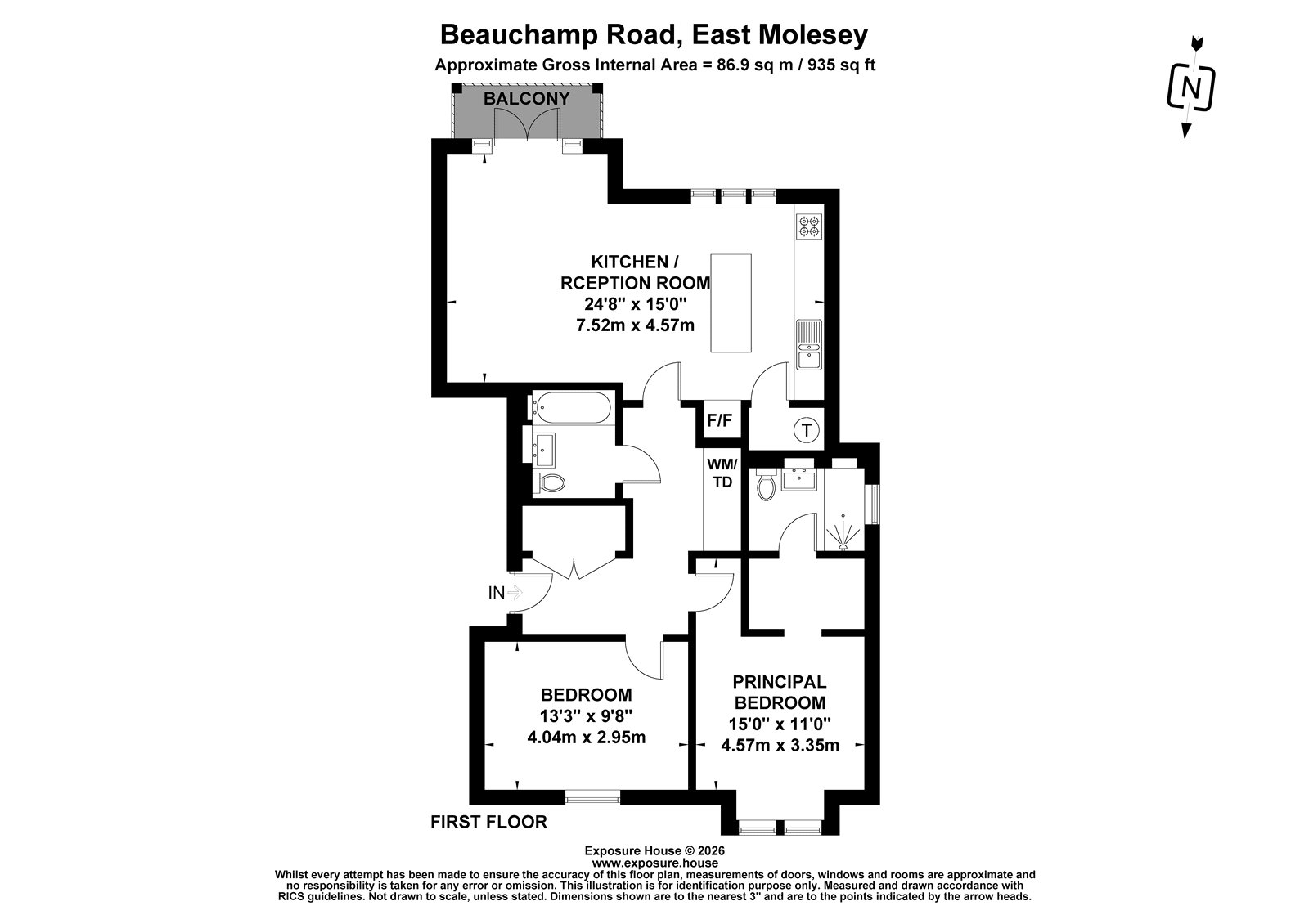 Plot 4 Heneage House, 2B, Beauchamp Road, East Molesey floorplan