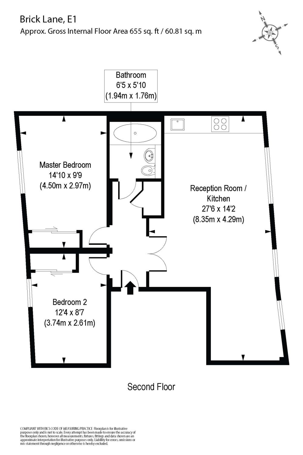 2 Bedrooms Flat to rent in Brick Lane, London E1